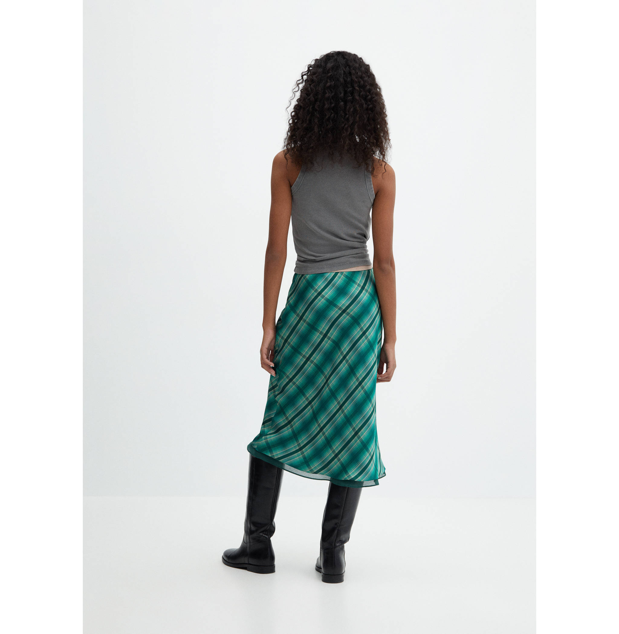 Satin check skirt - Reverse of the article