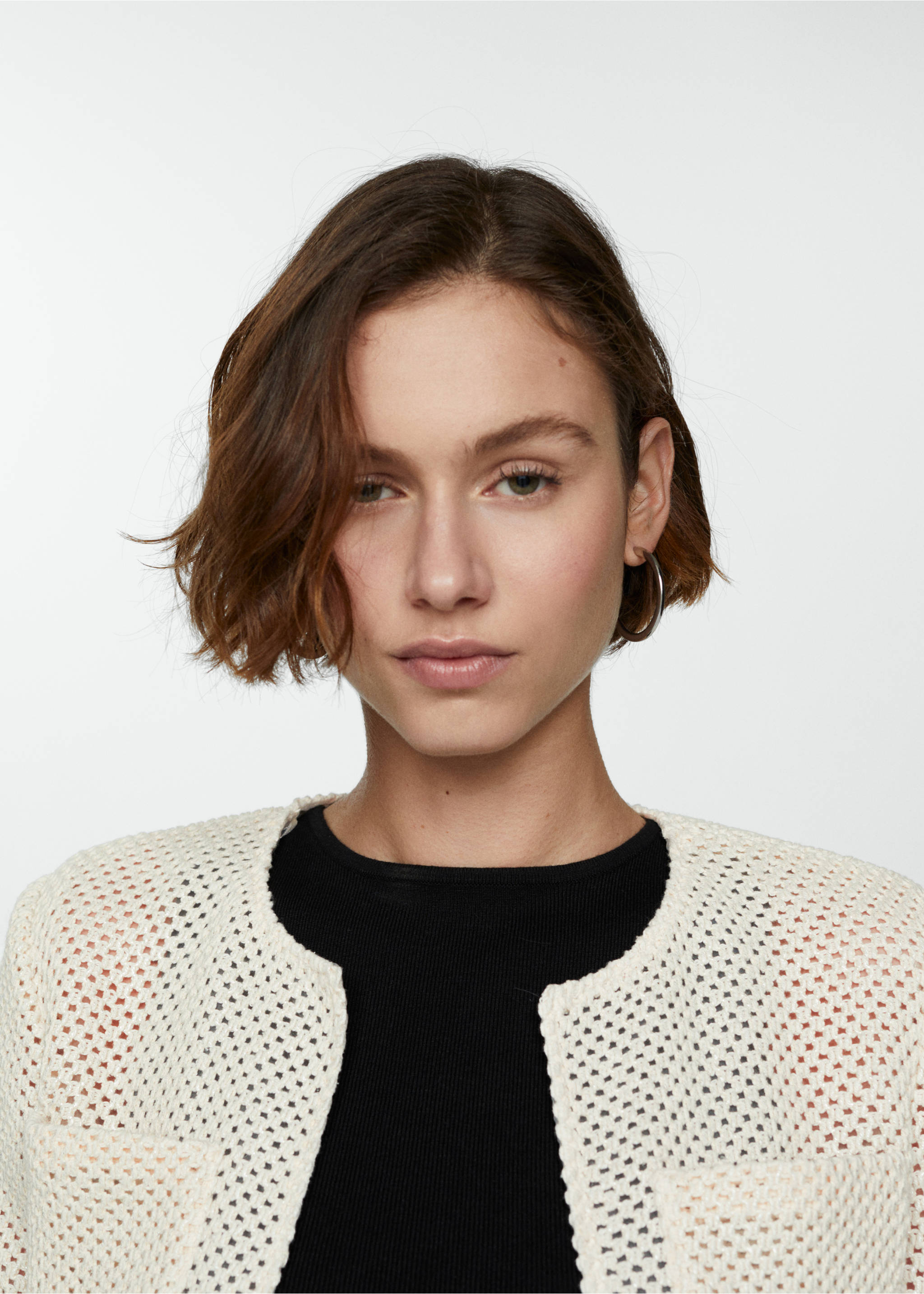 Cardigan mailles défaites - Détail de l'article 1, Écru. Ref: 67056349-00.