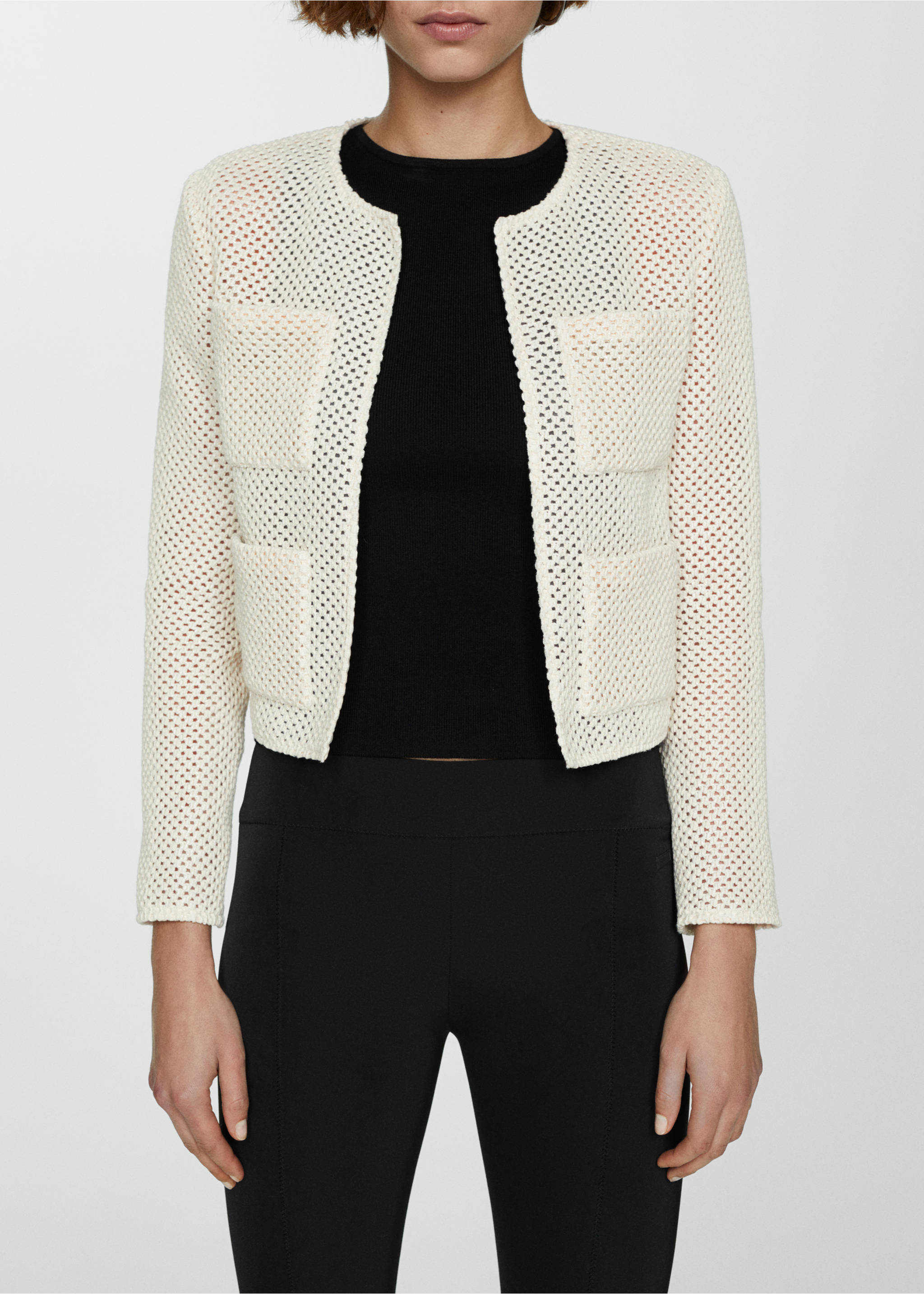 Cardigan mailles défaites - Détail de l'article 3, Écru. Ref: 67056349-00.