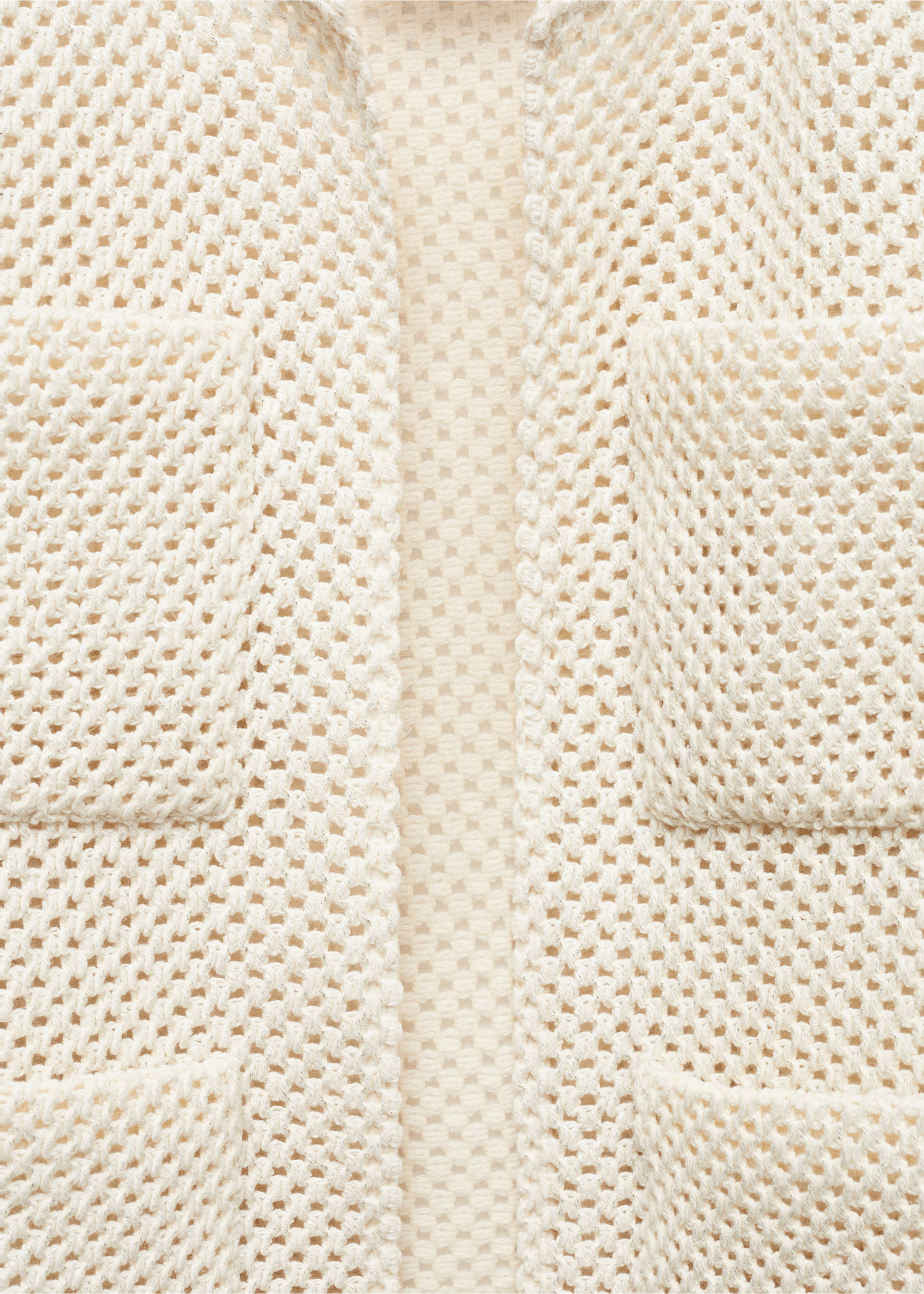 Cardigan mailles défaites - Détail de l'article 8, Écru. Ref: 67056349-00.