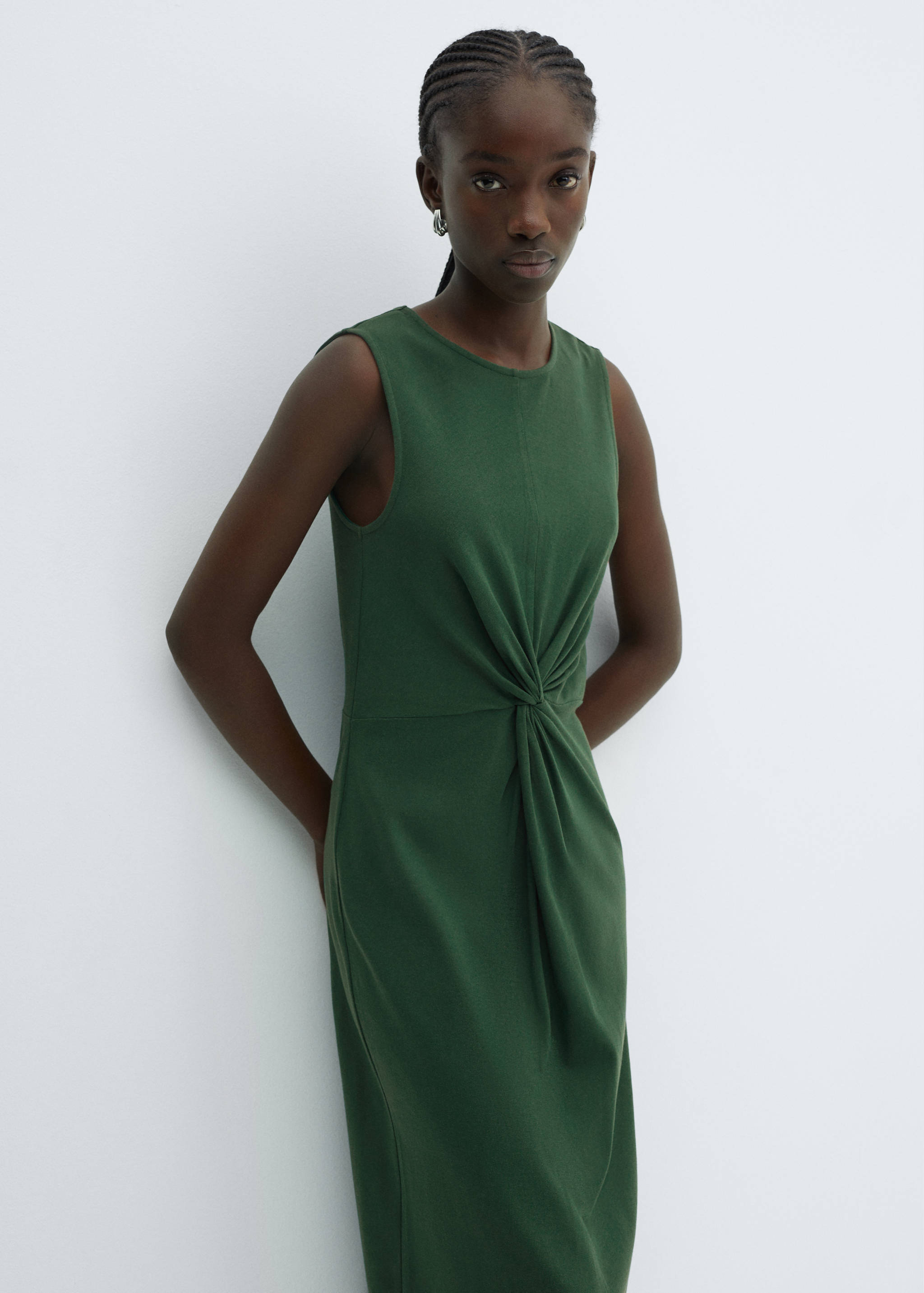 Vestido algodón nudo - Plano medio