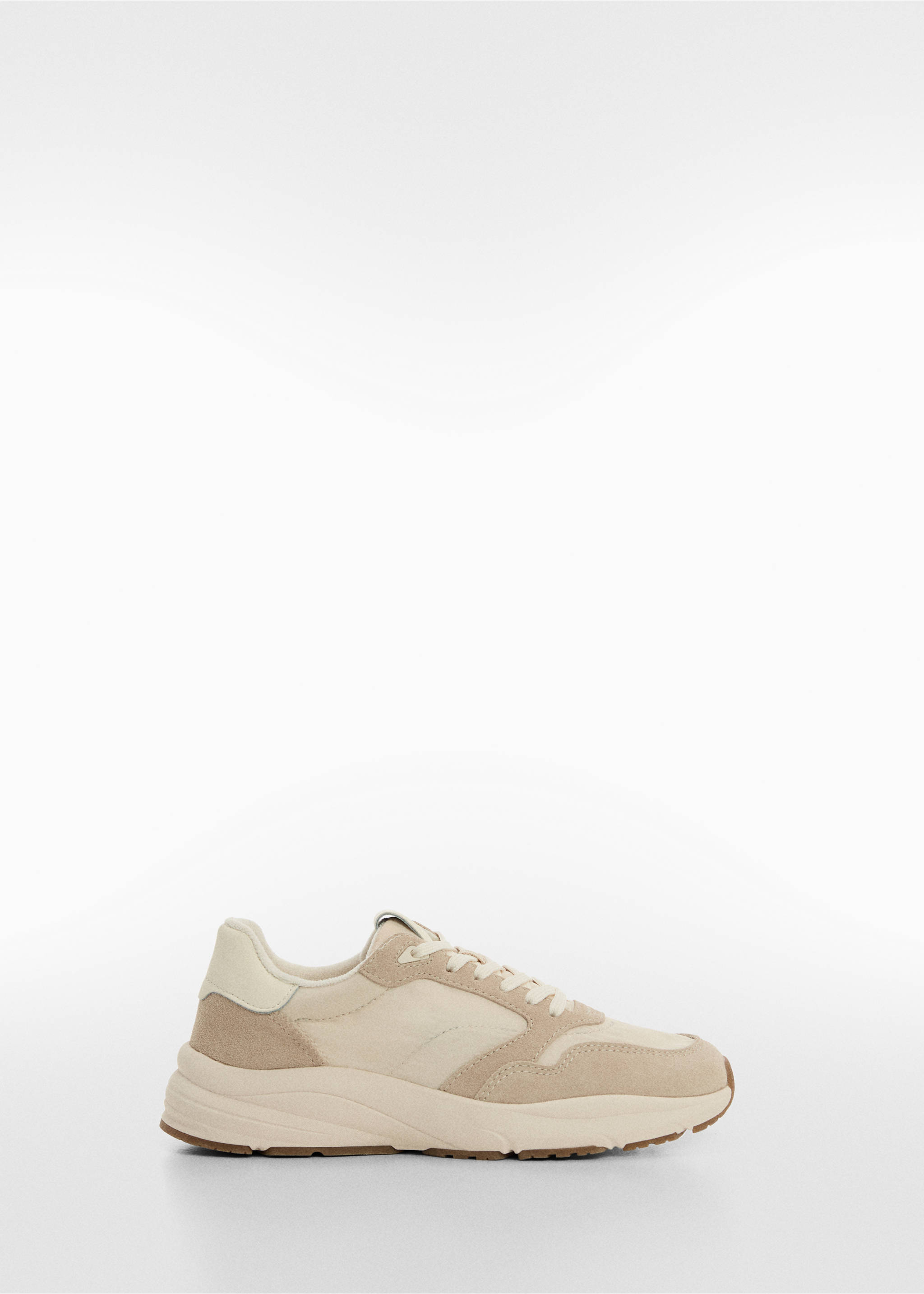 Leather panel sneakers - Article without model, Ecru. Ref: 67057114-00.