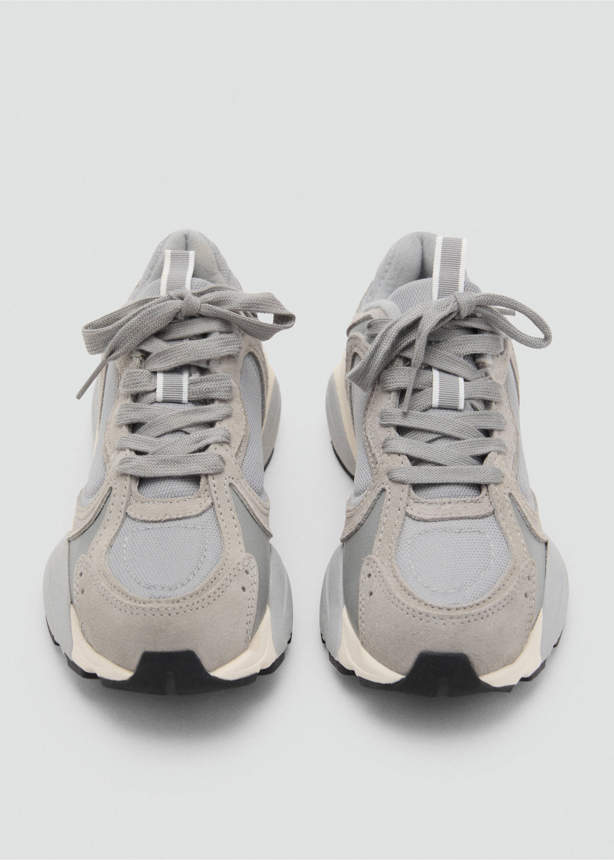 Leather panel sneakers - Details of the article 1, Beige. Ref: 67057114-00.