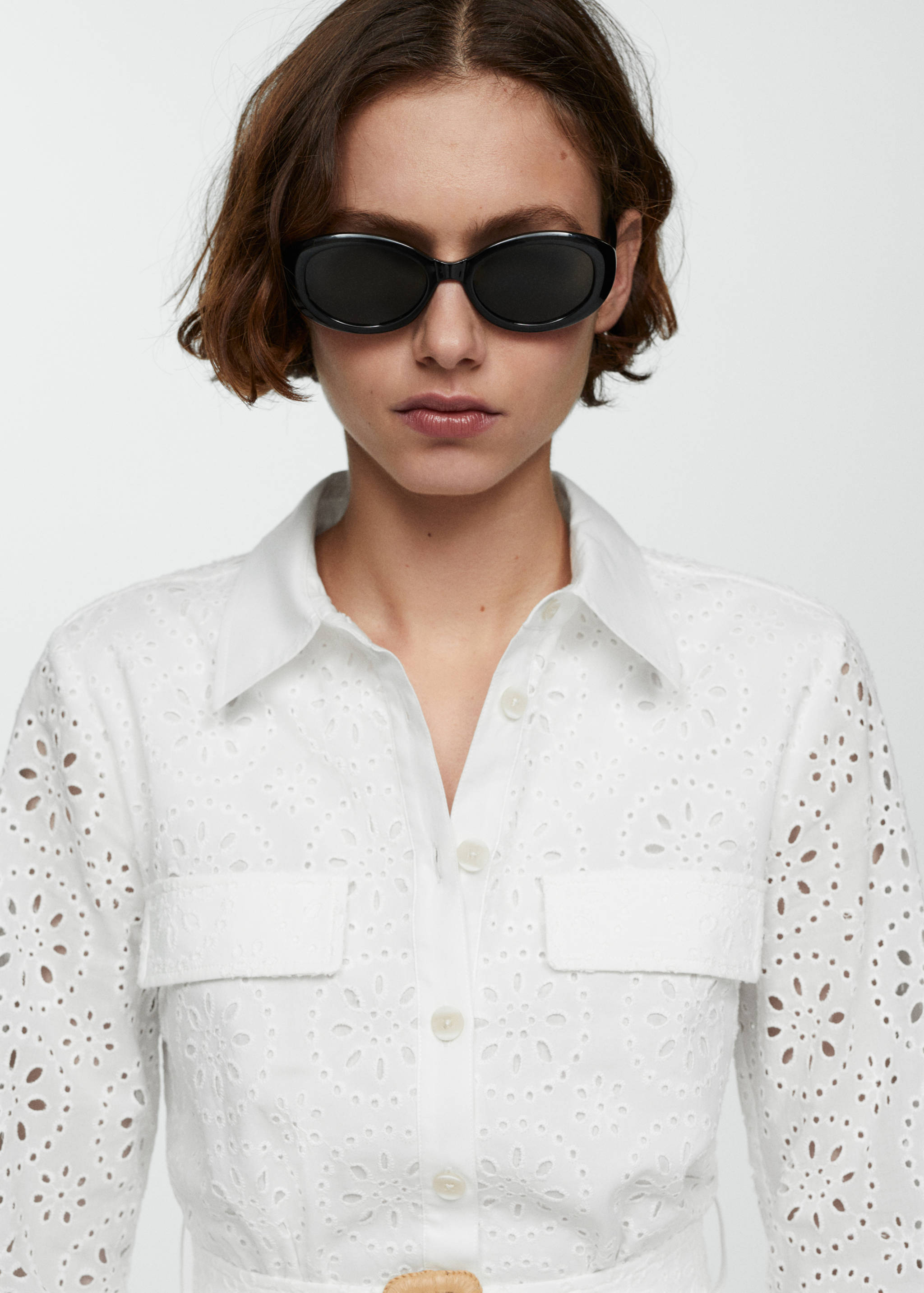 Vestido camisero bordado suizo - Detalle del artículo 1