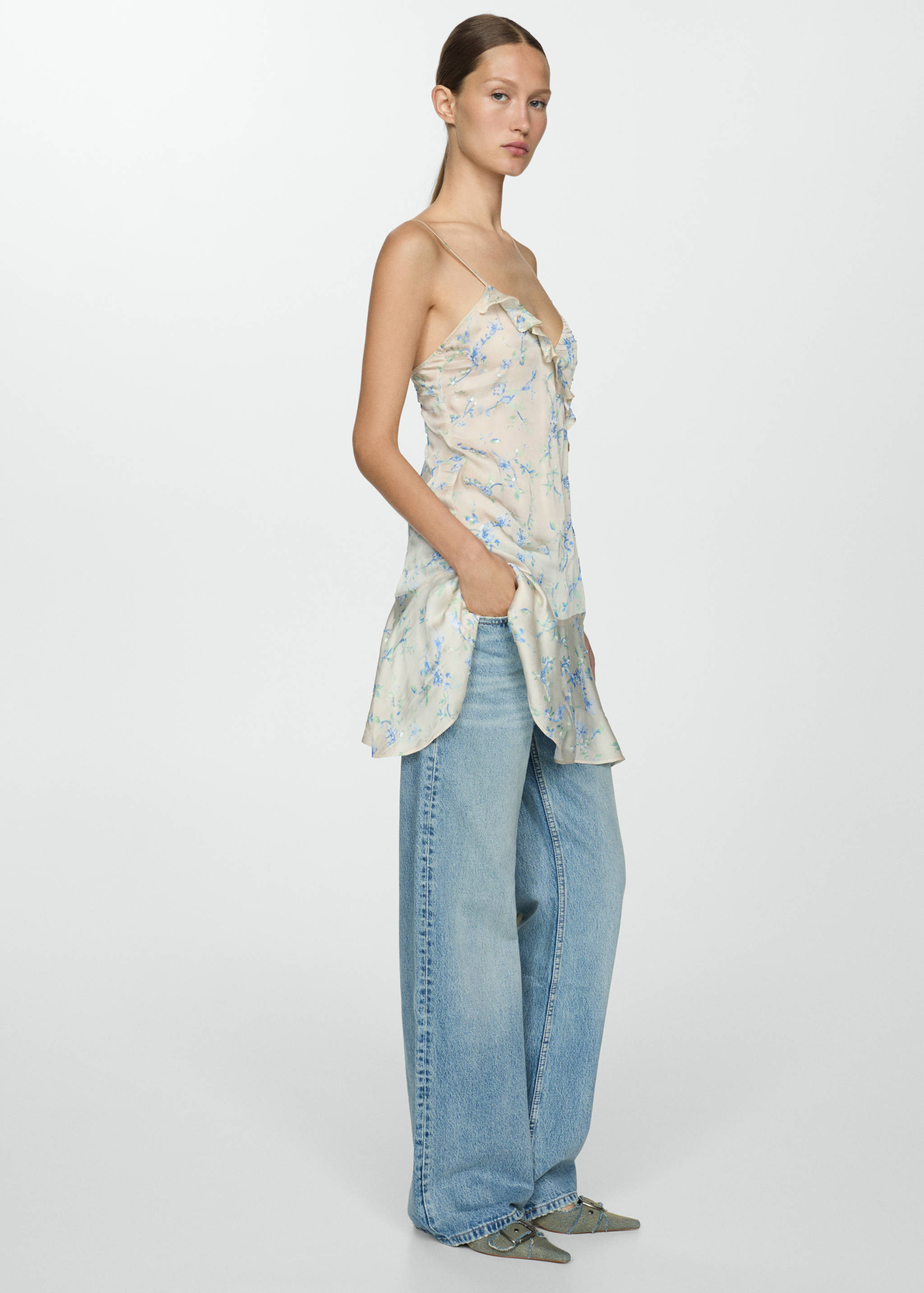 Robe à fleurs volantée - Détail de l'article 2