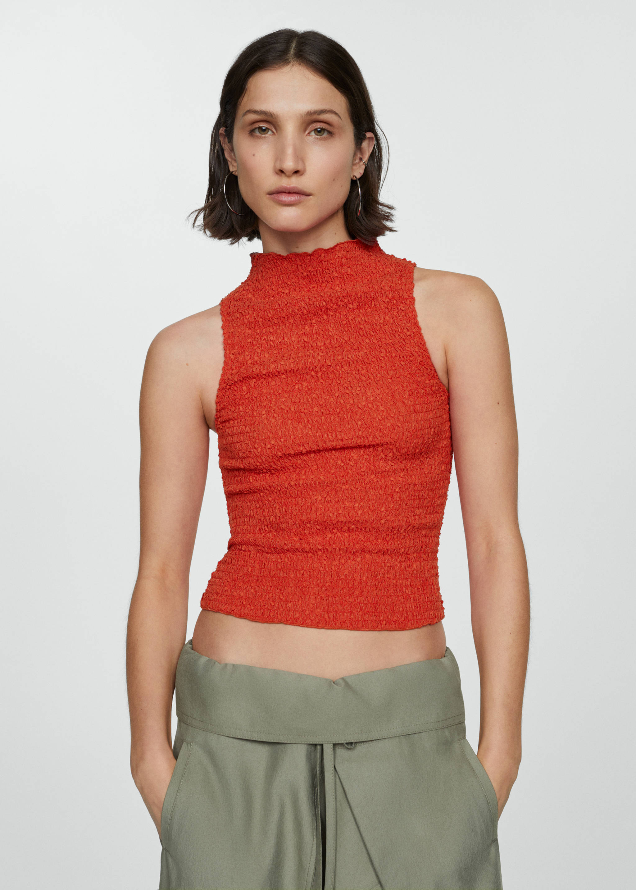 Ruched-texture top - Medium plane