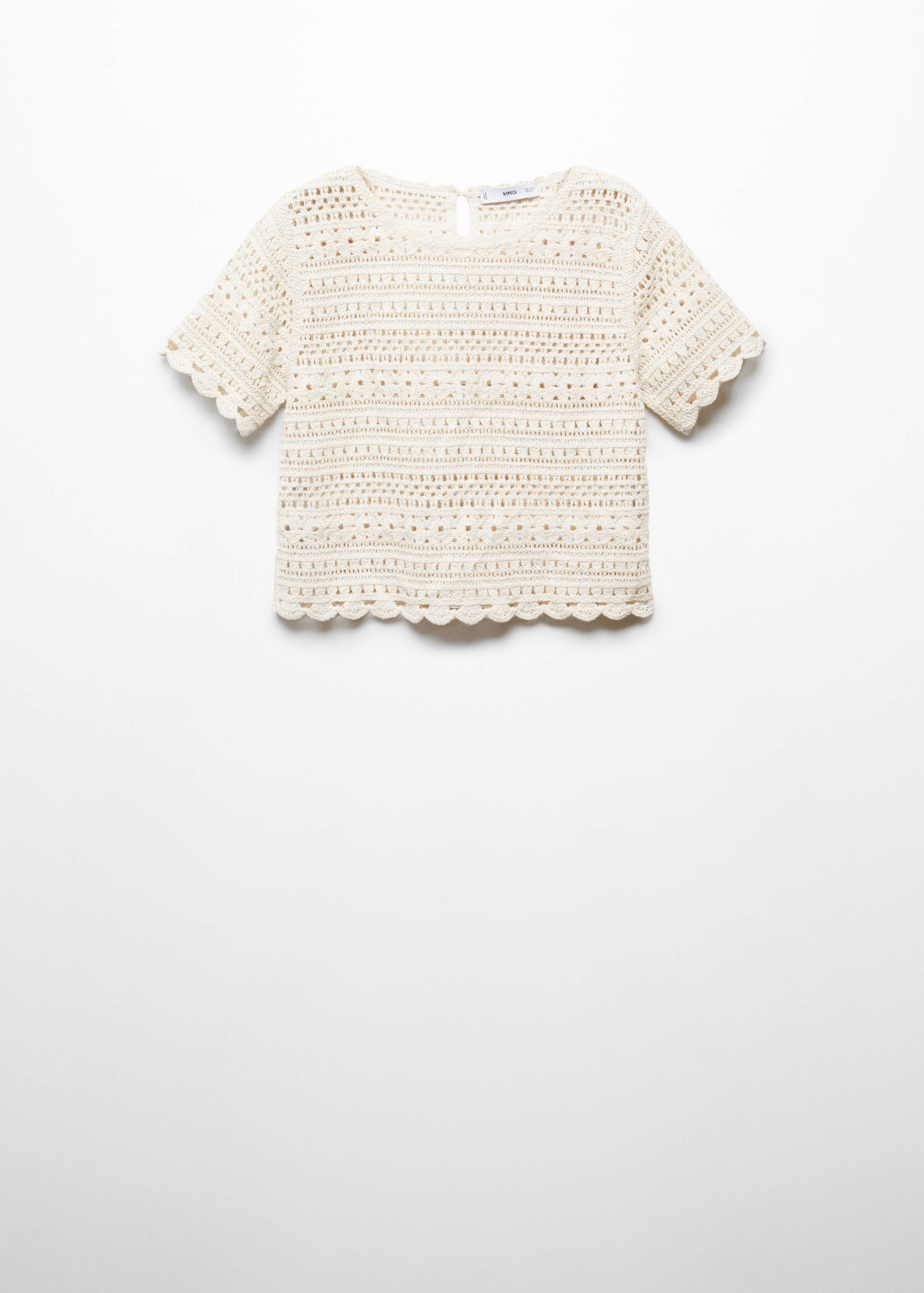 Knitted sweater with lace accents - Article without model
