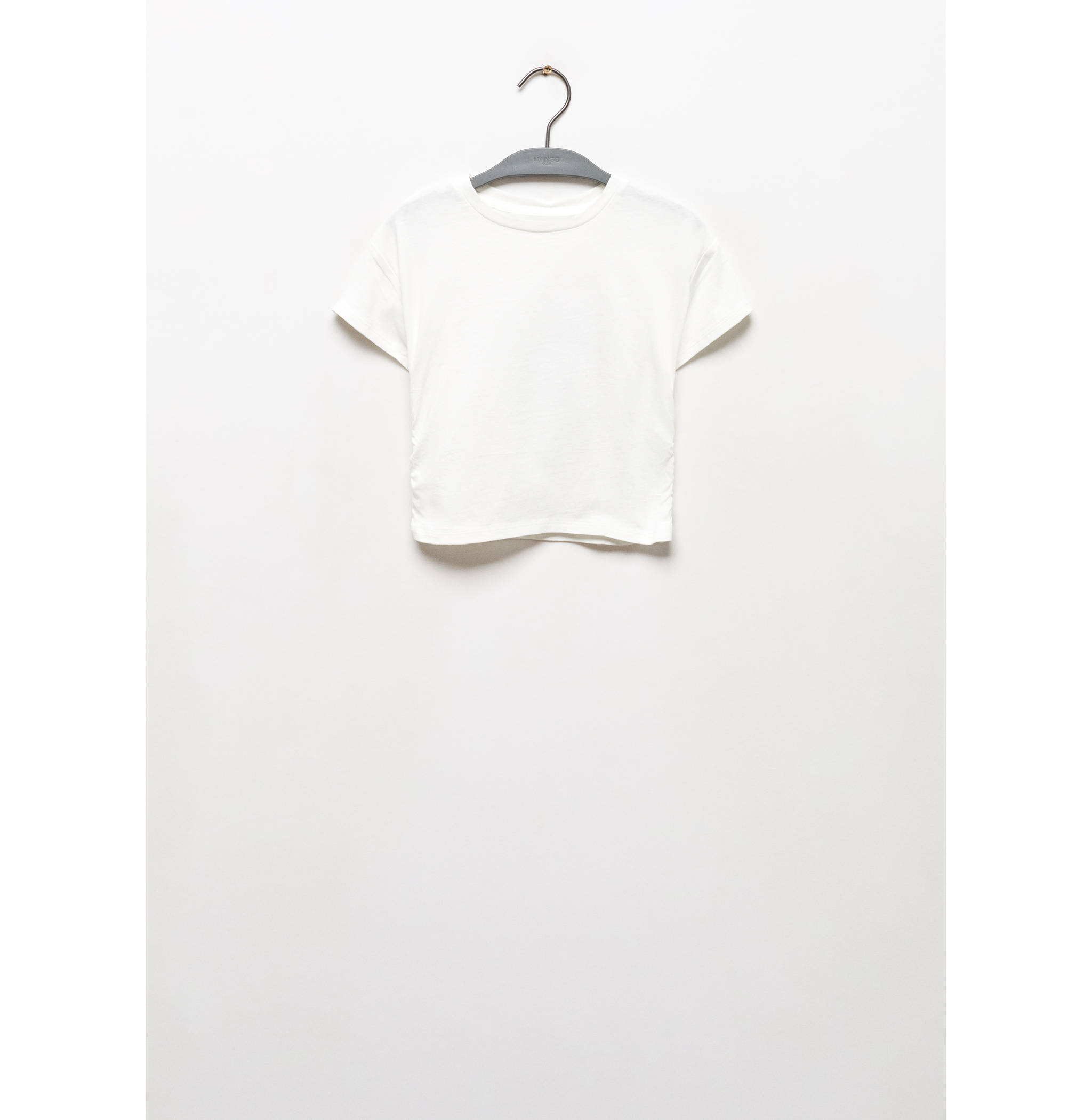 Baumwoll-T-Shirt mit Raffdetail - Artikel ohne Model