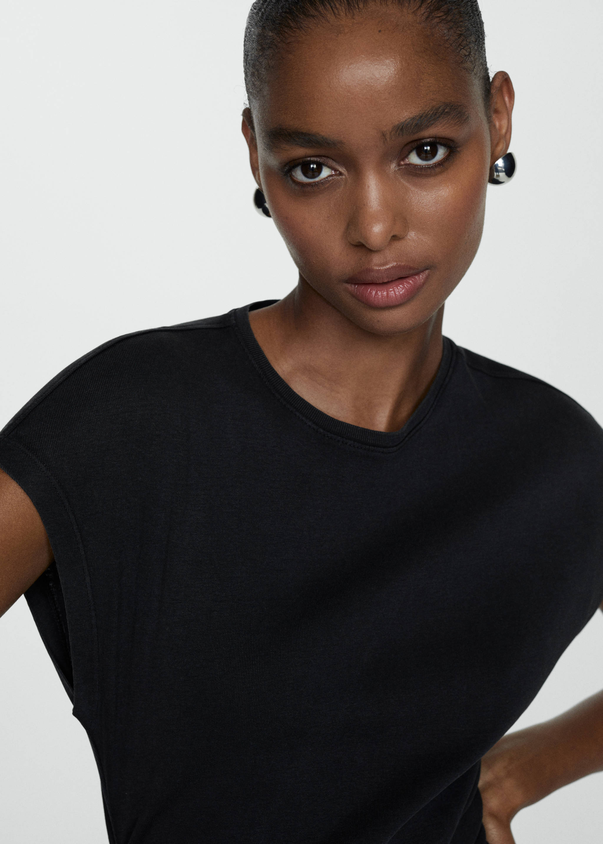 Платье с драпировкой 100% хлопок - Деталь изделия 1