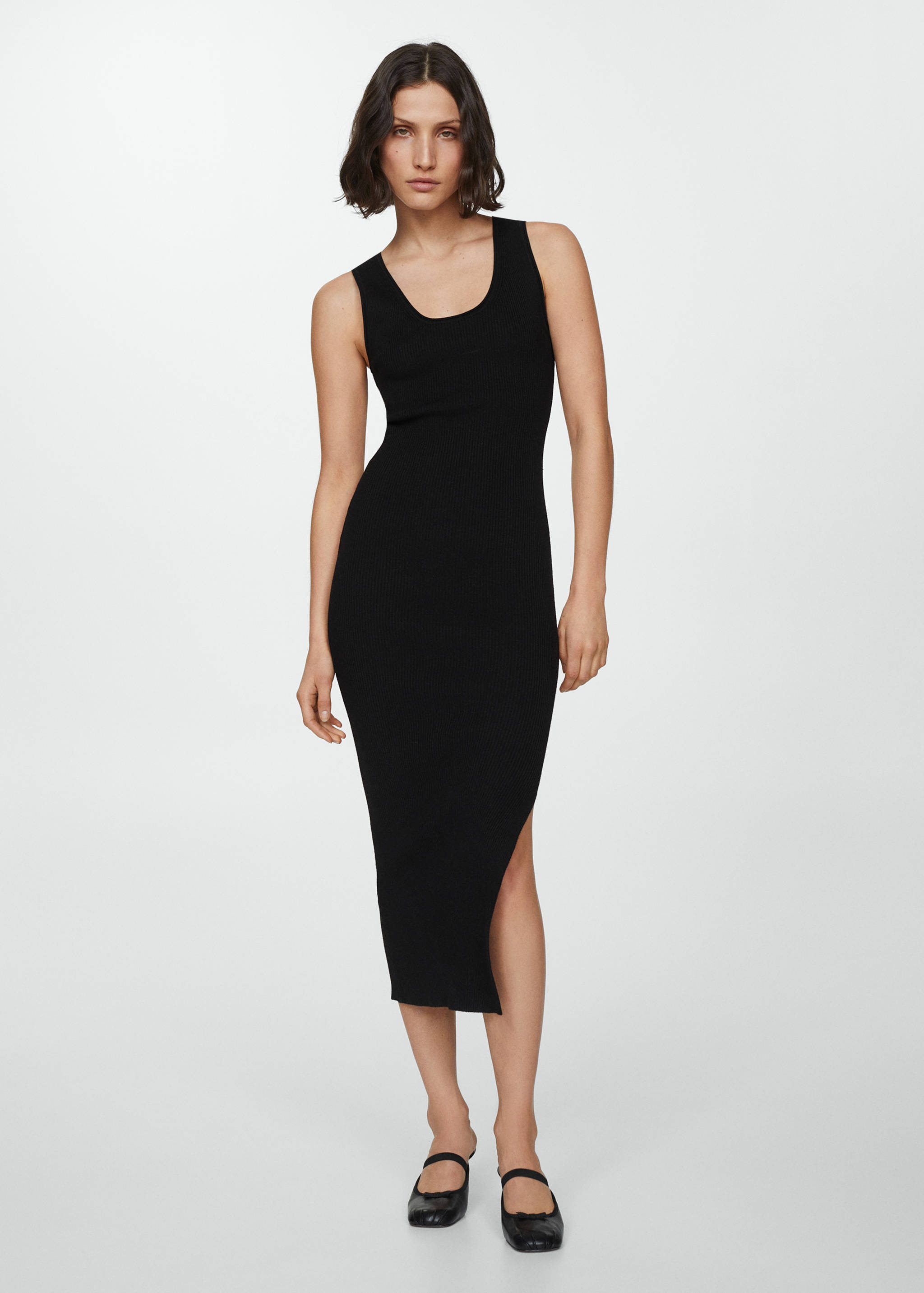 Ribbed long dress - General plane