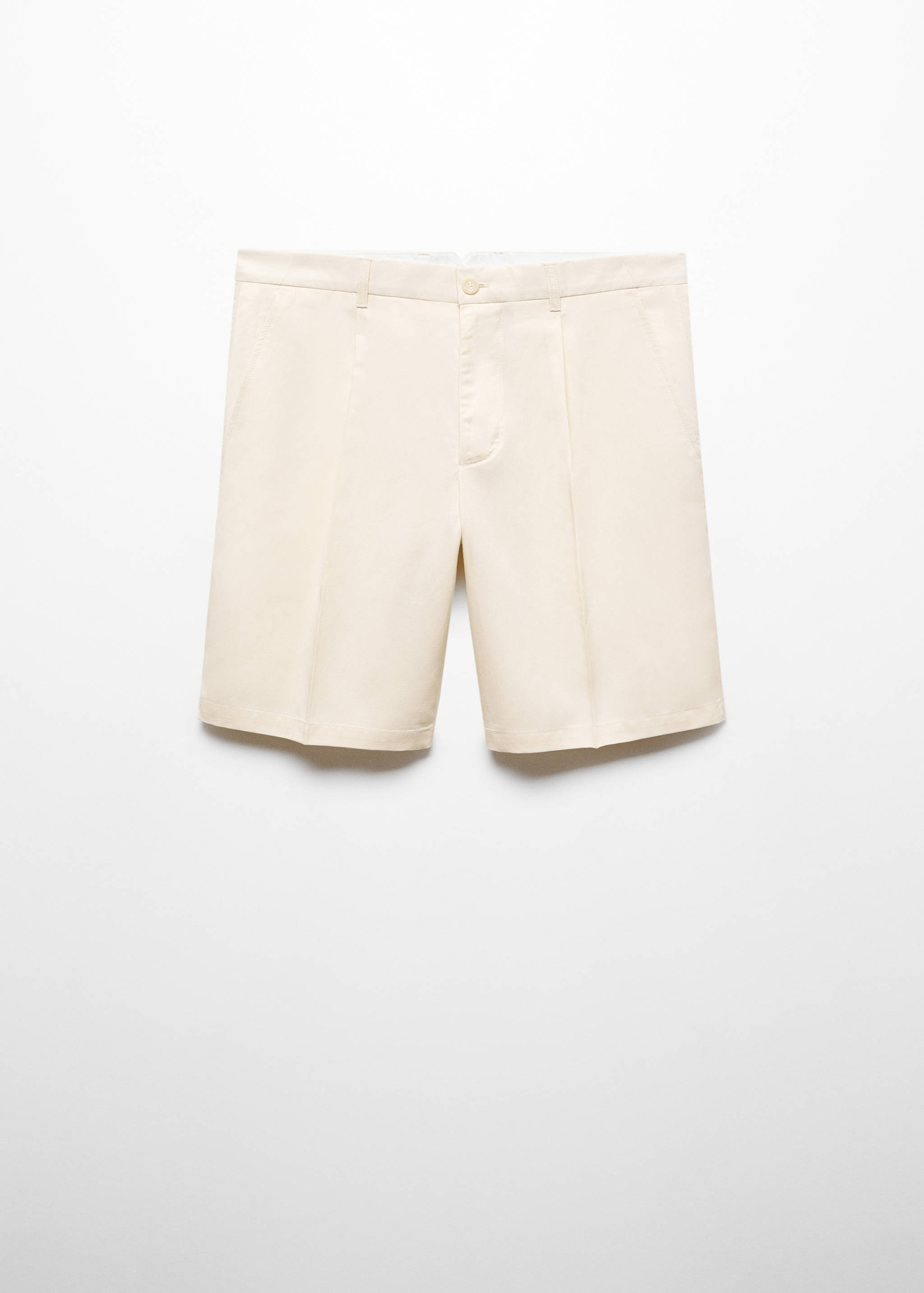 Linen-blend bermuda shorts with pleats - Article without model