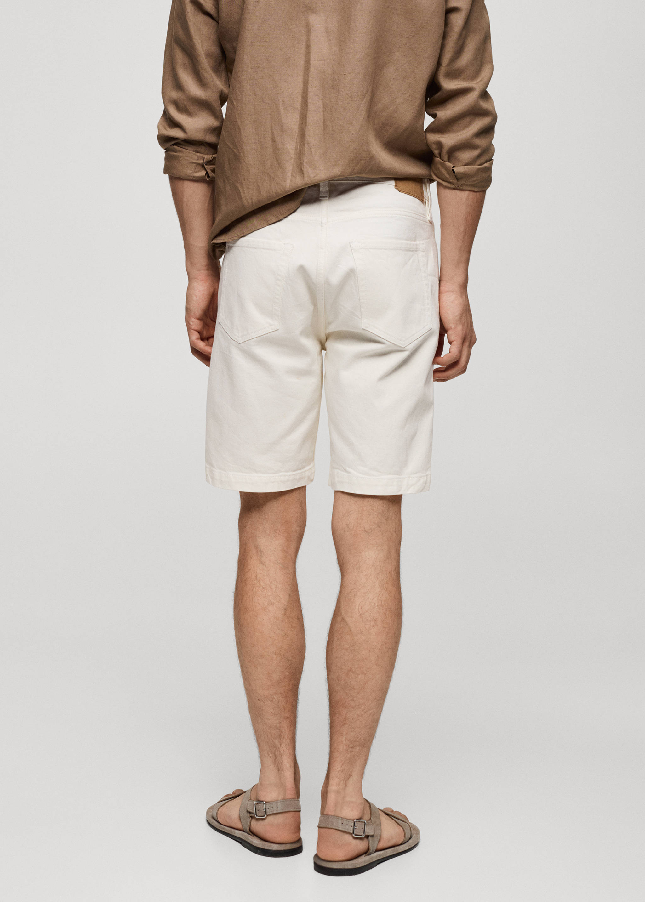 Regular-fit denim bermuda shorts - Reverse of the article