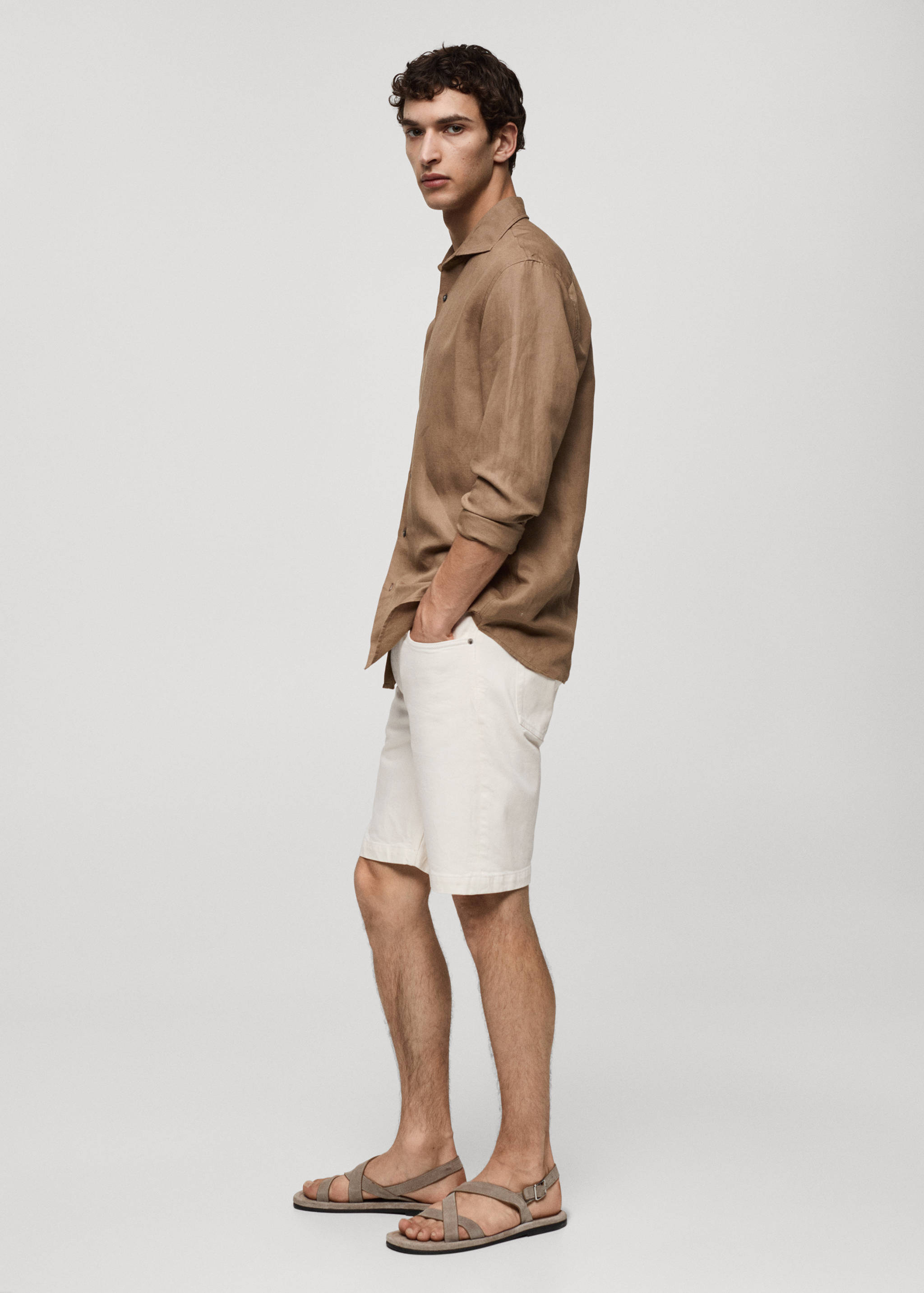 Regular-fit denim bermuda shorts - Details of the article 2