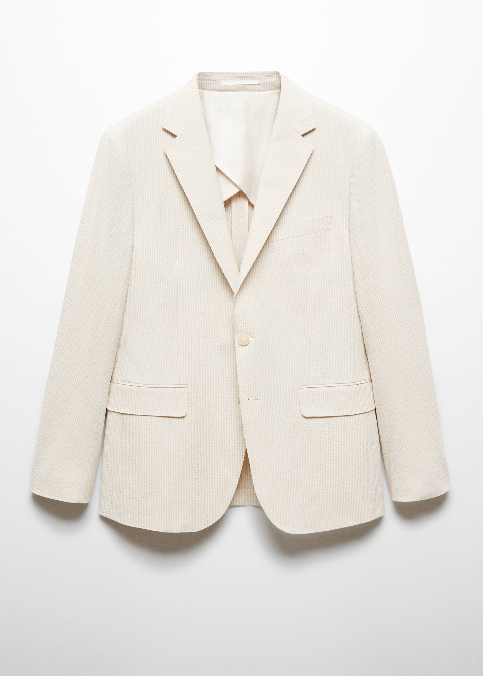 Veste costume slim-fit coton seersucker rayures - Article sans modèle