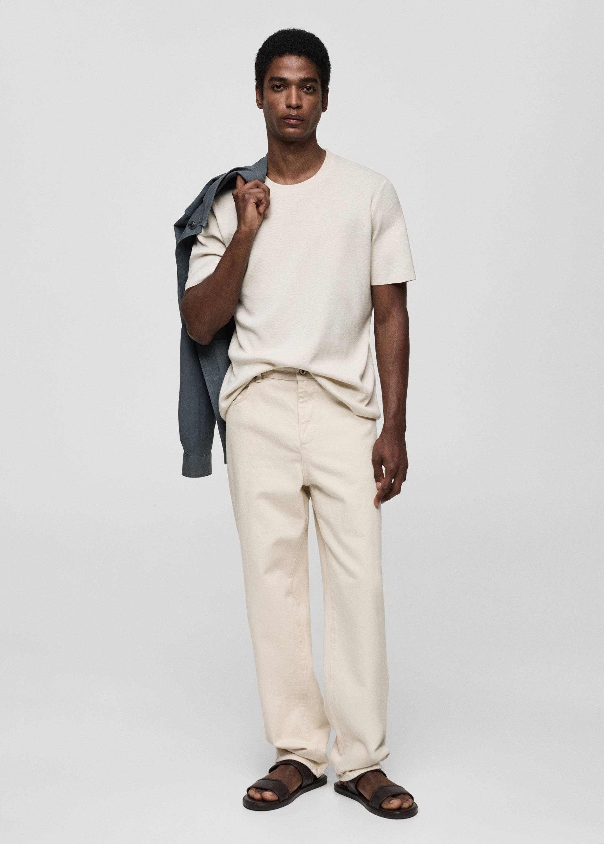 Cotton blend knitted t-shirt - General plane