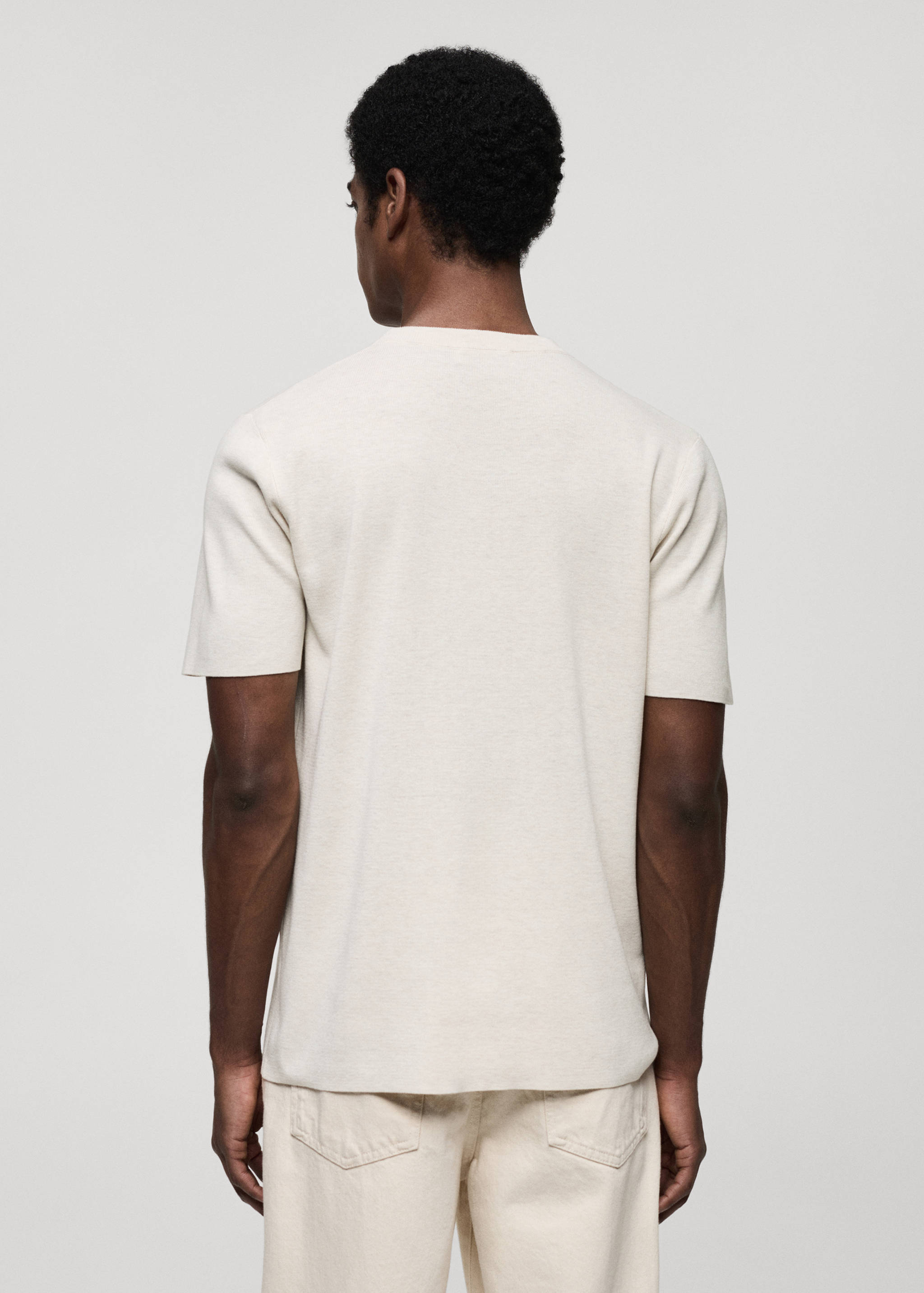 Cotton blend knitted t-shirt - Reverse of the article