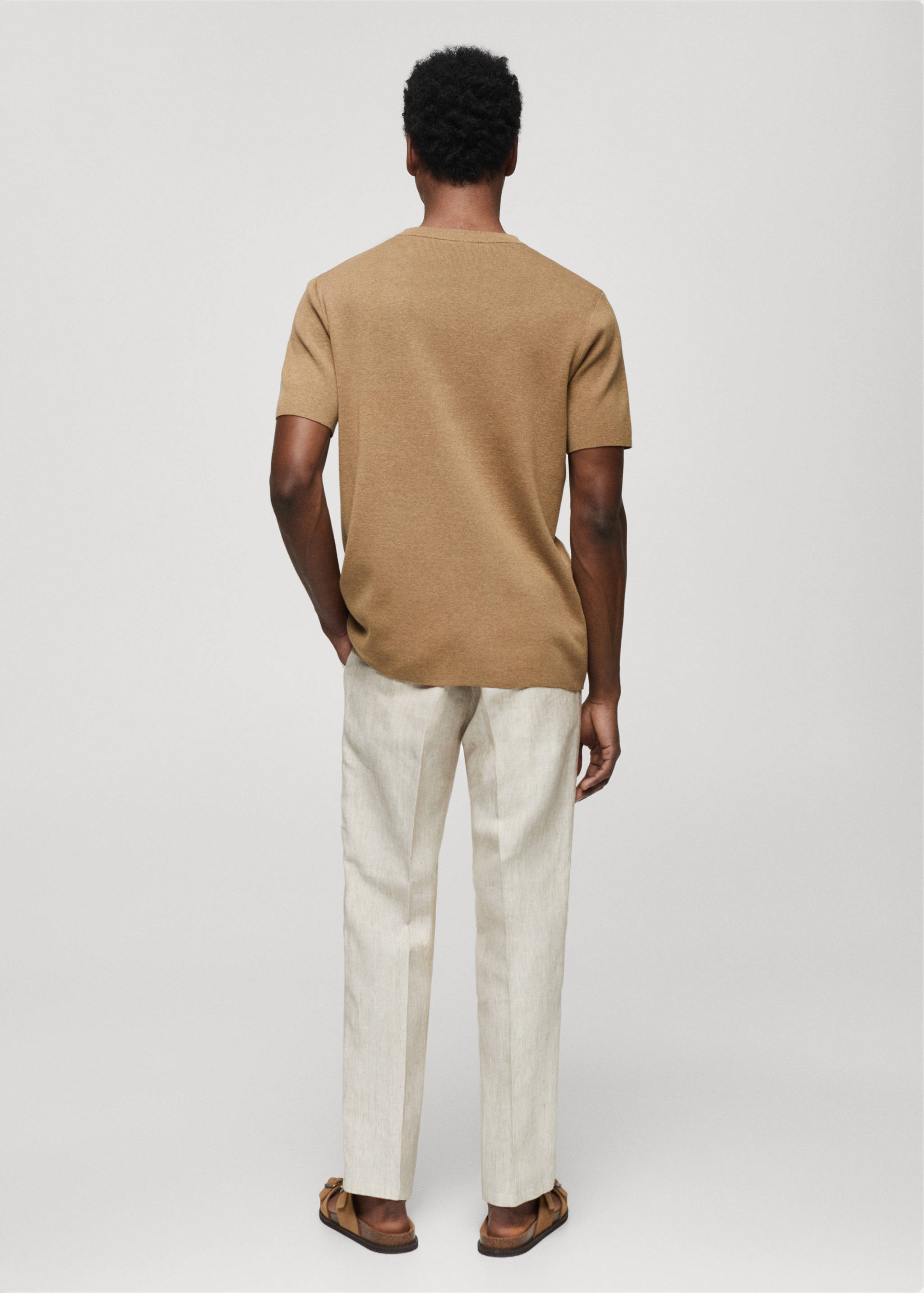 Cotton blend knitted t-shirt - Reverse of the article