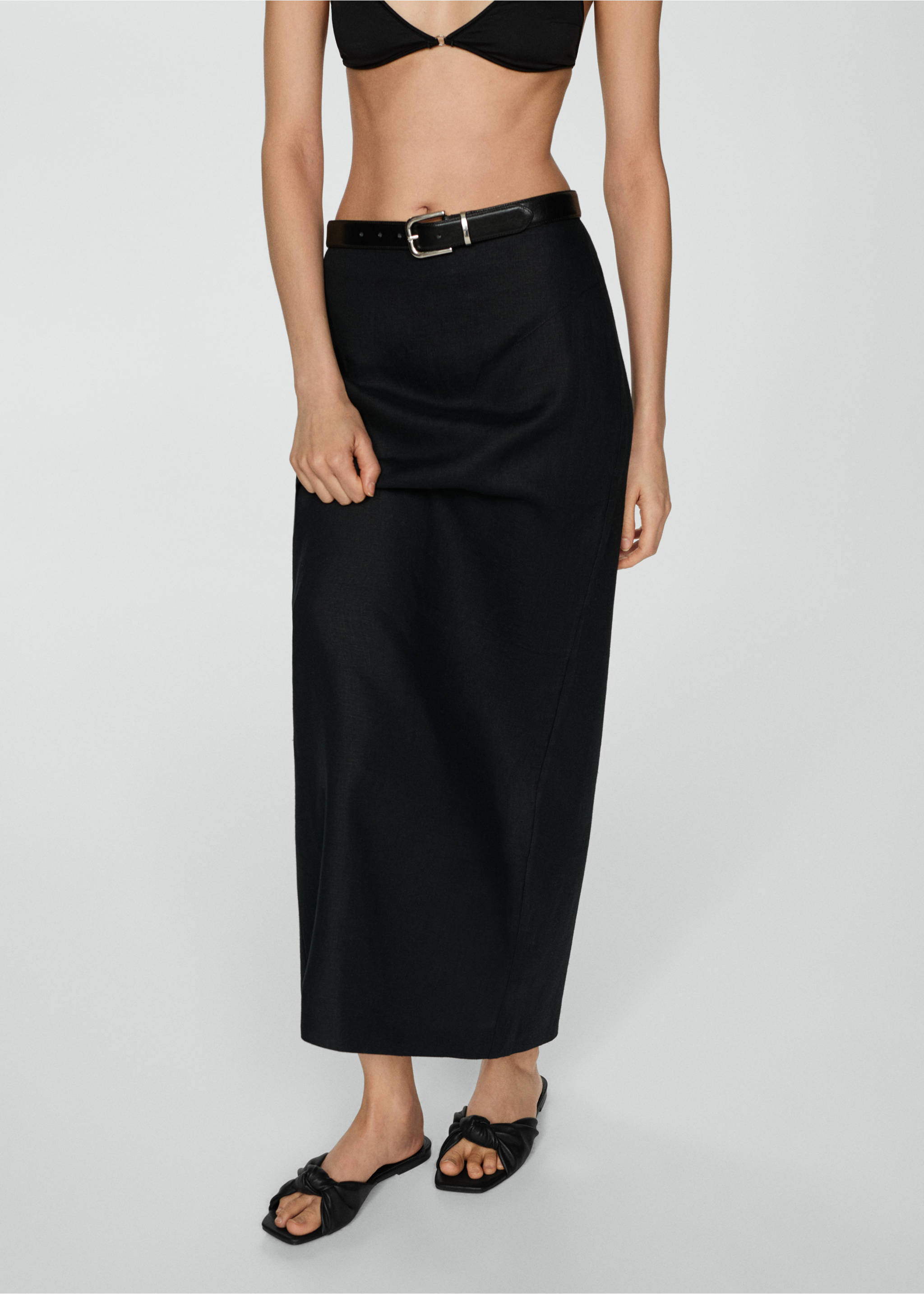 Sandales nœud bout carré - Détail de l'article 9, Noir. Ref: 67057700-00.