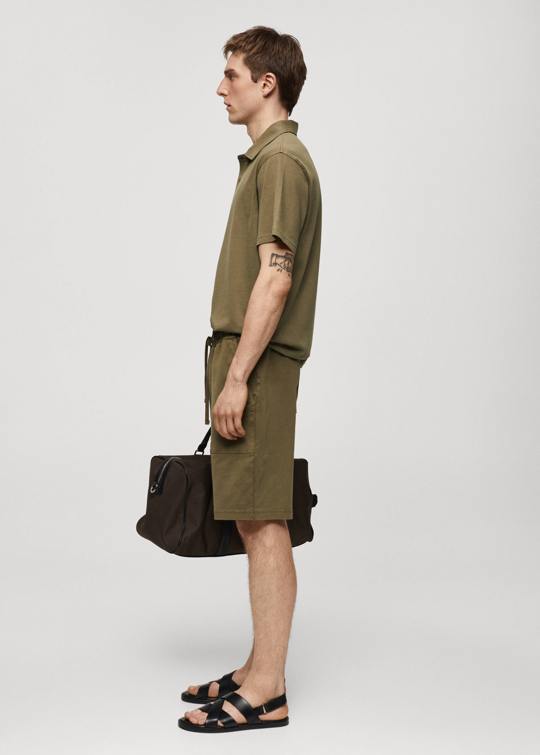 100% cotton bermuda shorts with drawstring - Details of the article 2