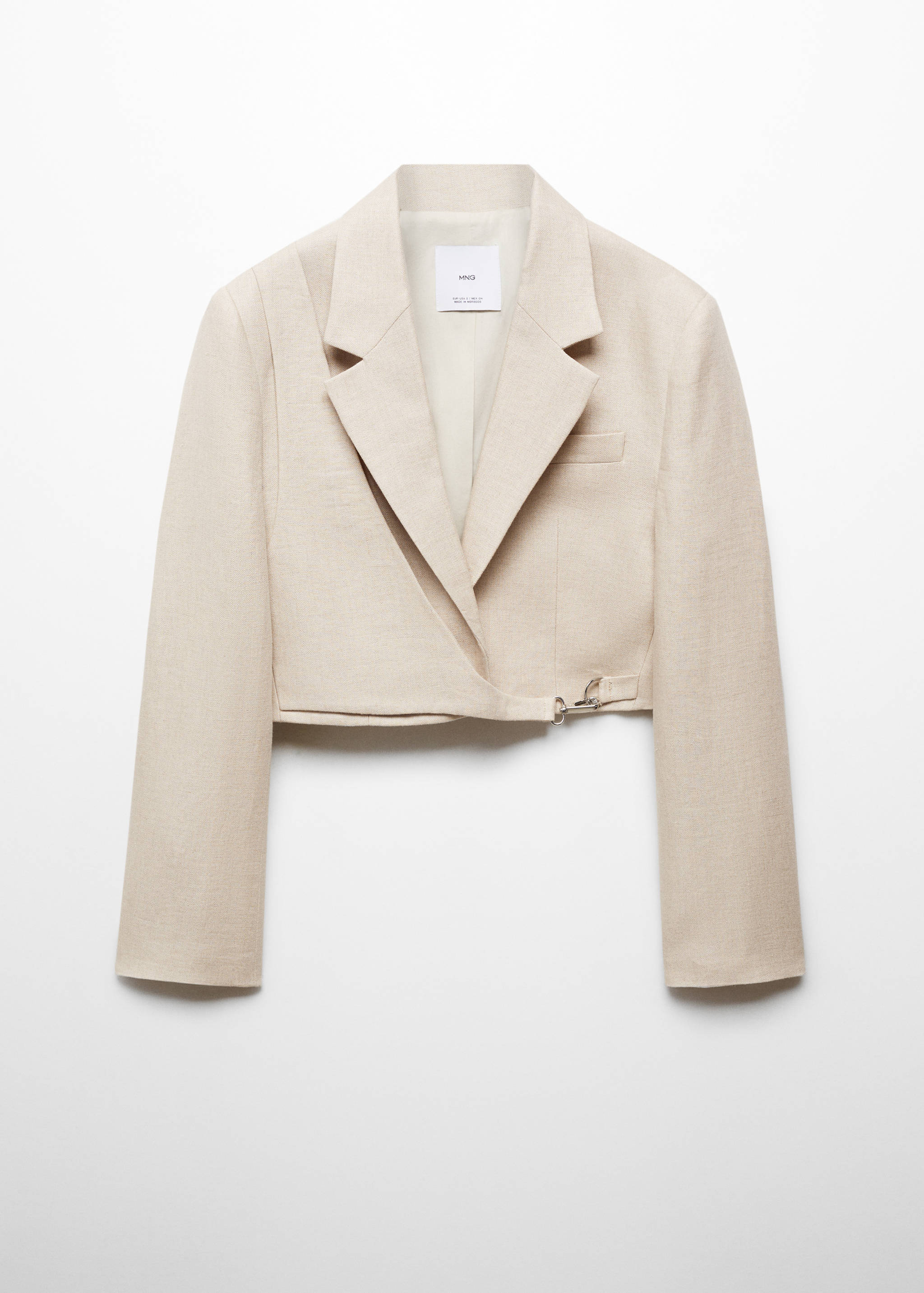 Двубортный укороченный блейзер изо льна - Изделие без модели