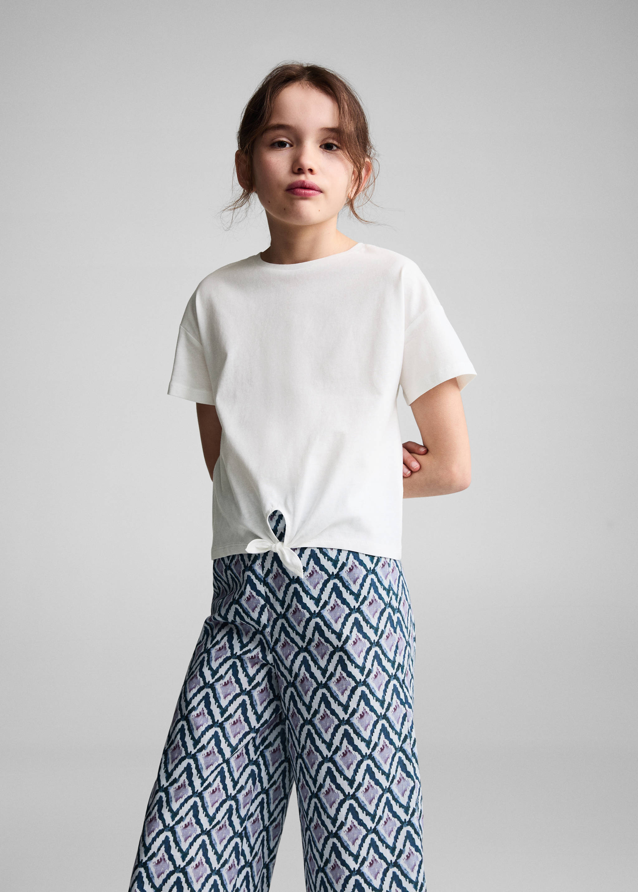 Printed straight trousers - Medium plane