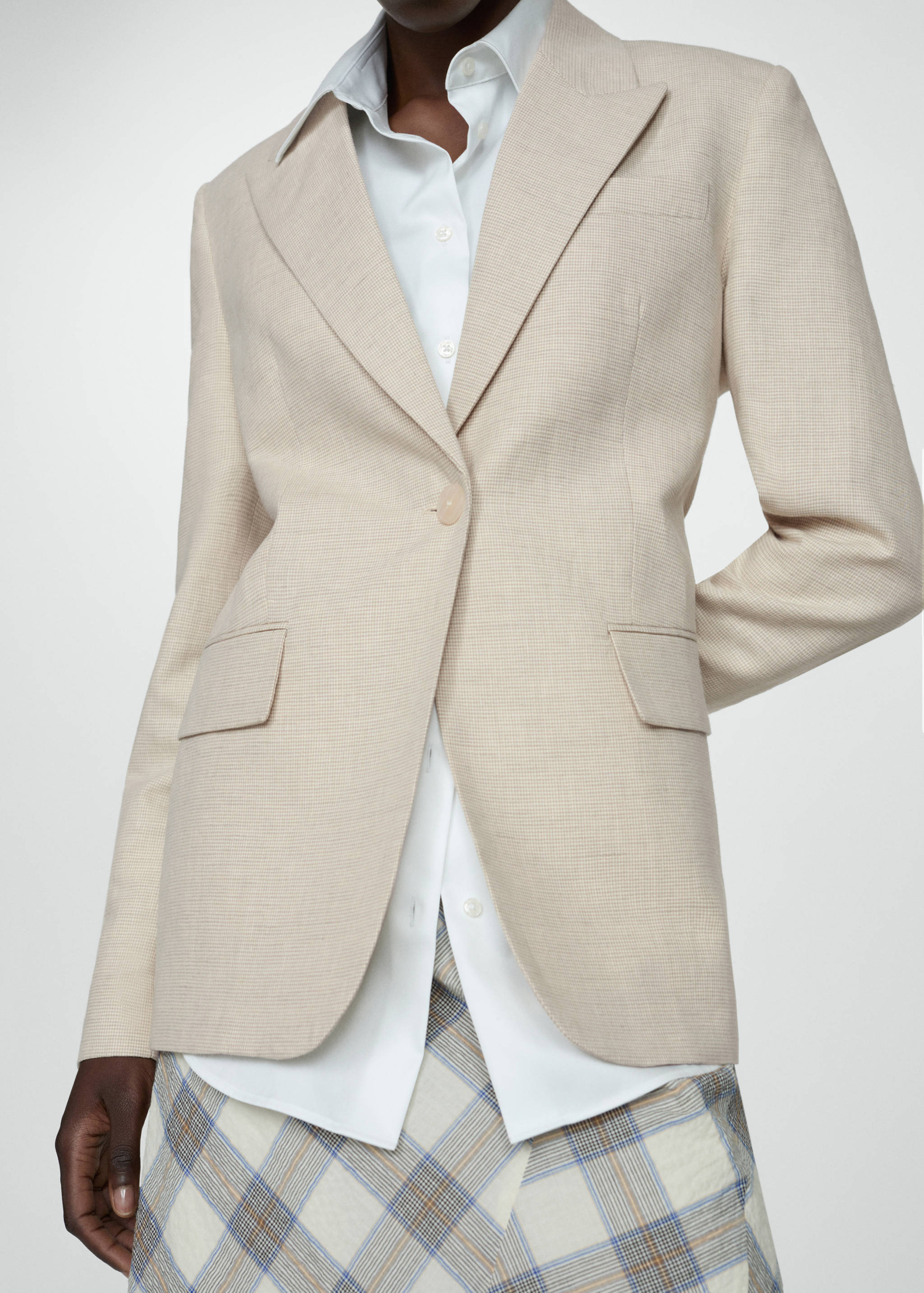 Houndstooth linen jacket - Details of the article 3