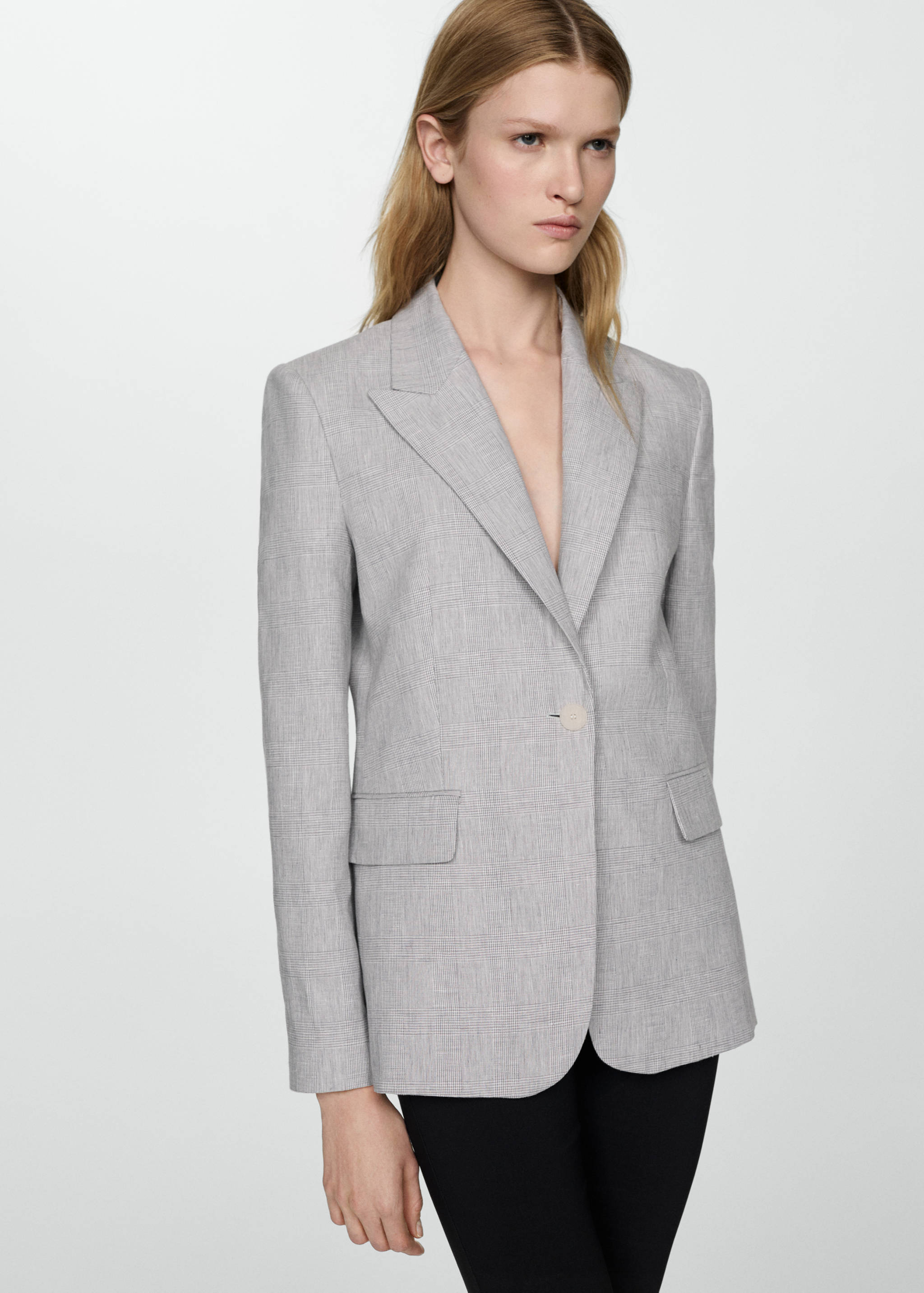 Houndstooth linen jacket - Medium plane