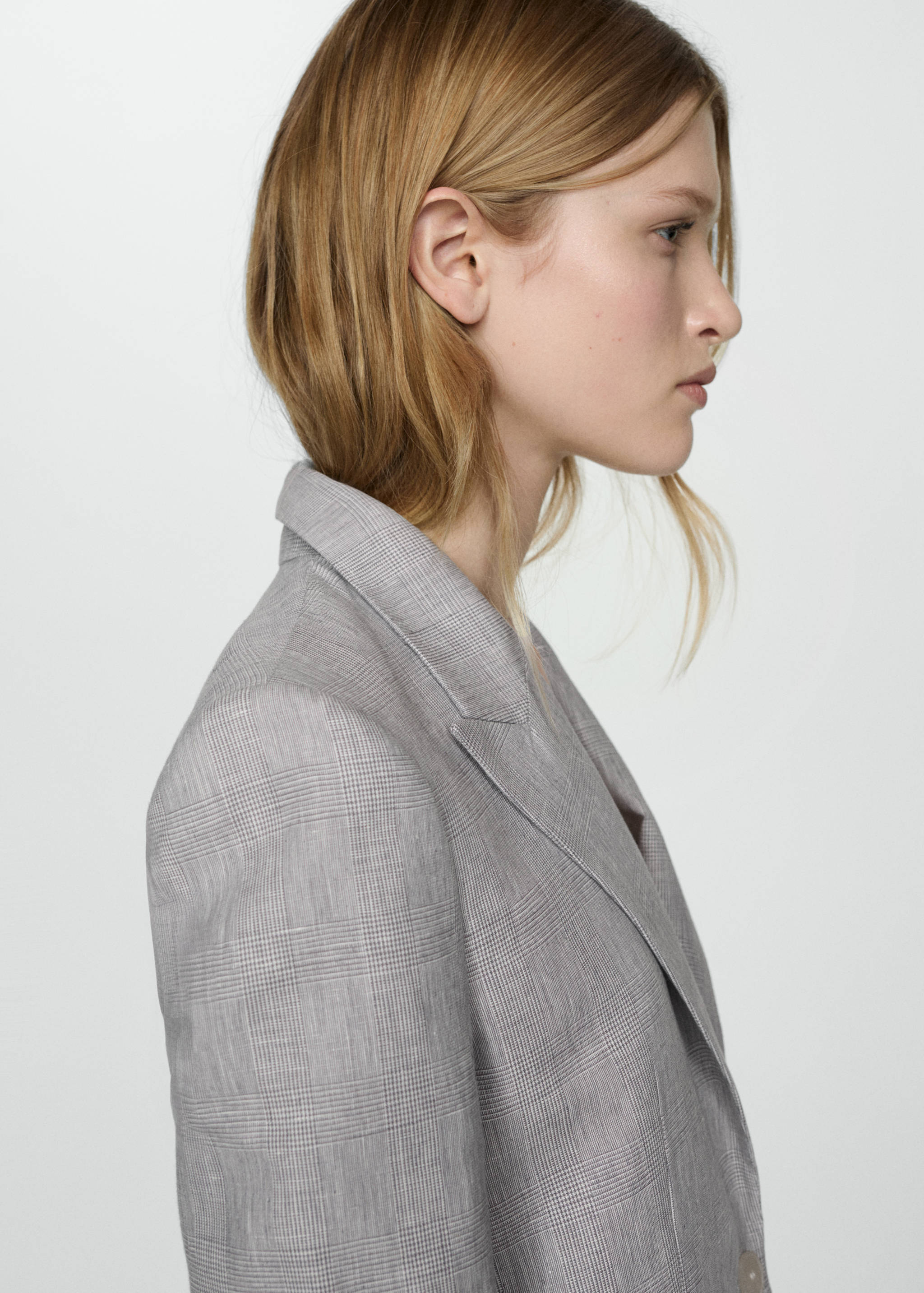 Houndstooth linen jacket - Details of the article 1