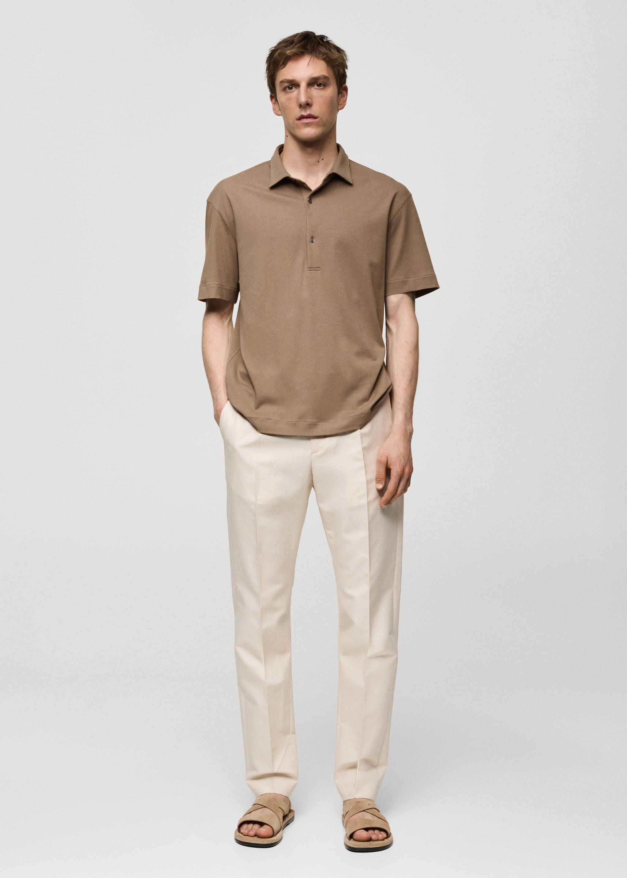 100% cotton slim-fit polo shirt - General plane