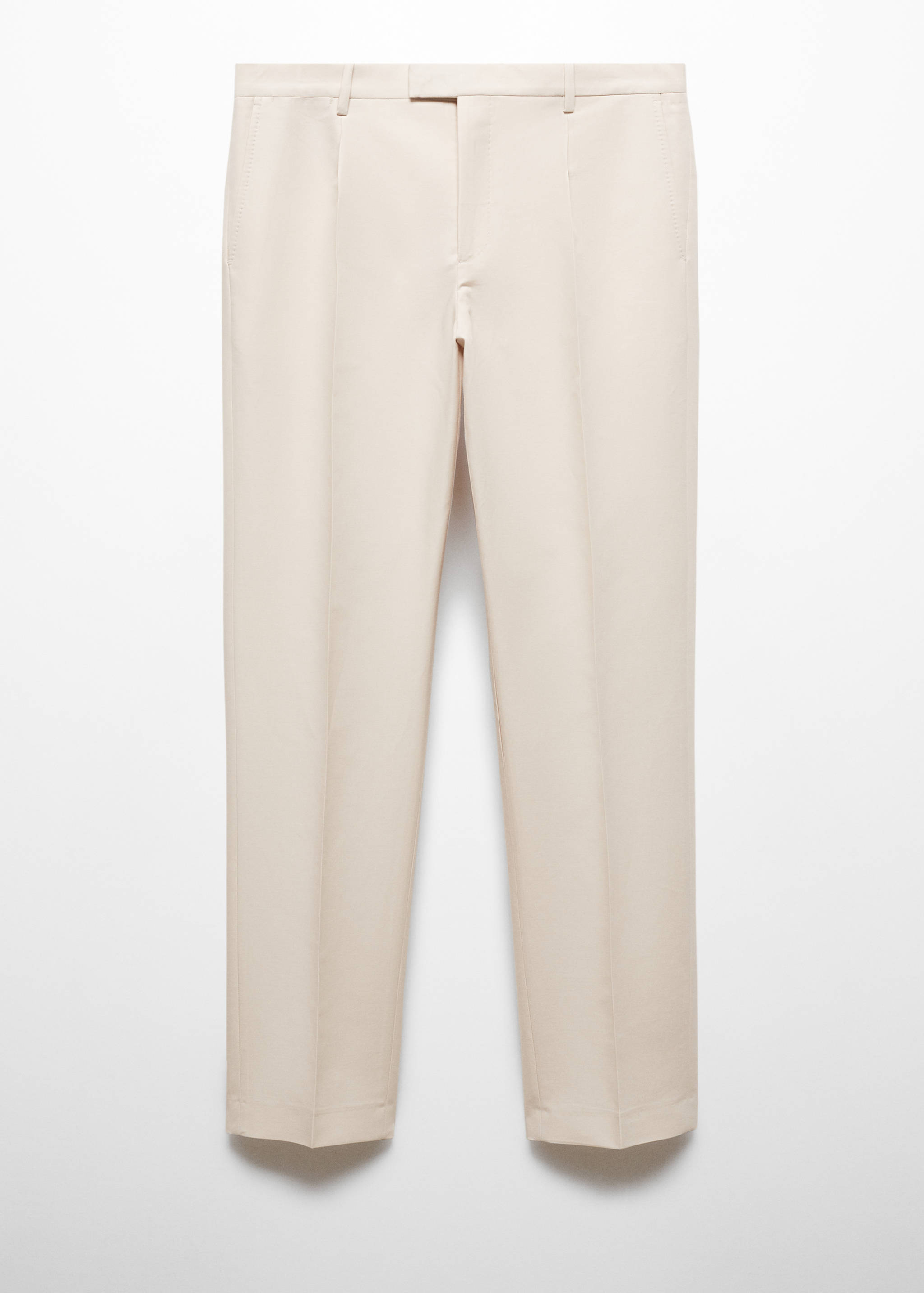 100% cotton slim-fit tailored suit trousers - Article without model