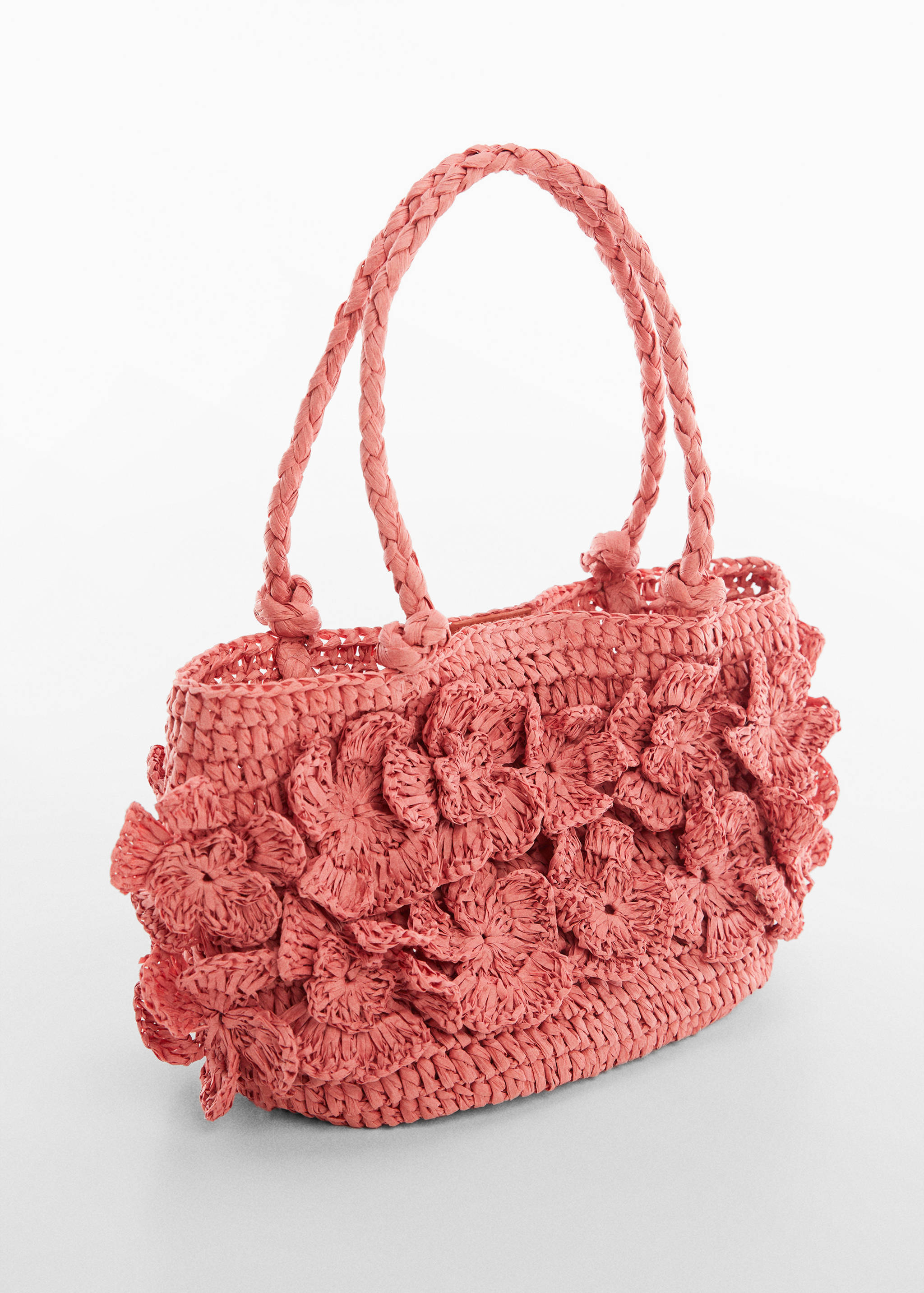 Raffia-effect floral bag - Medium plane