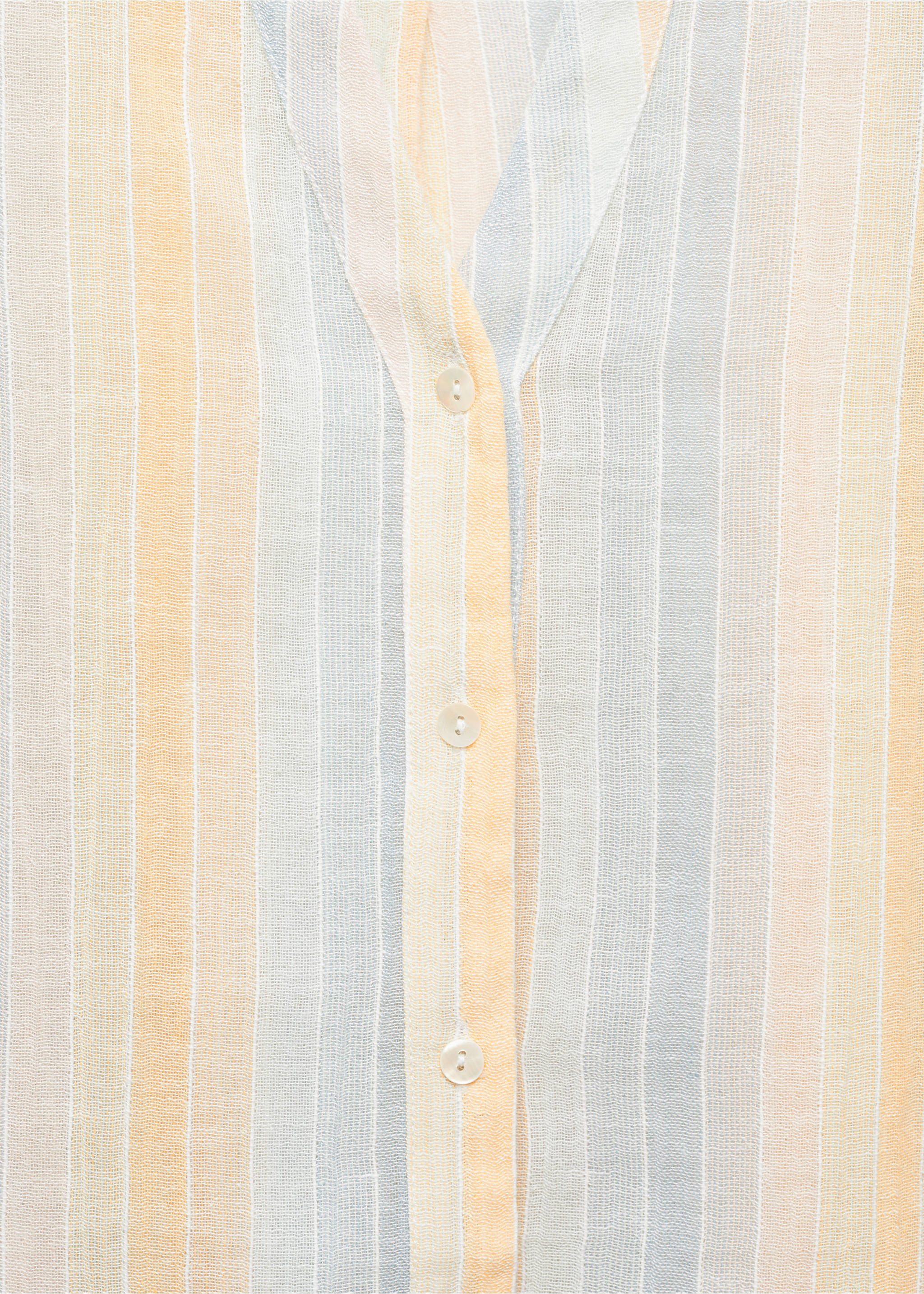 Semi-transparent striped shirt - Details of the article 8, Pastel Yellow. Ref: 67058639-00.