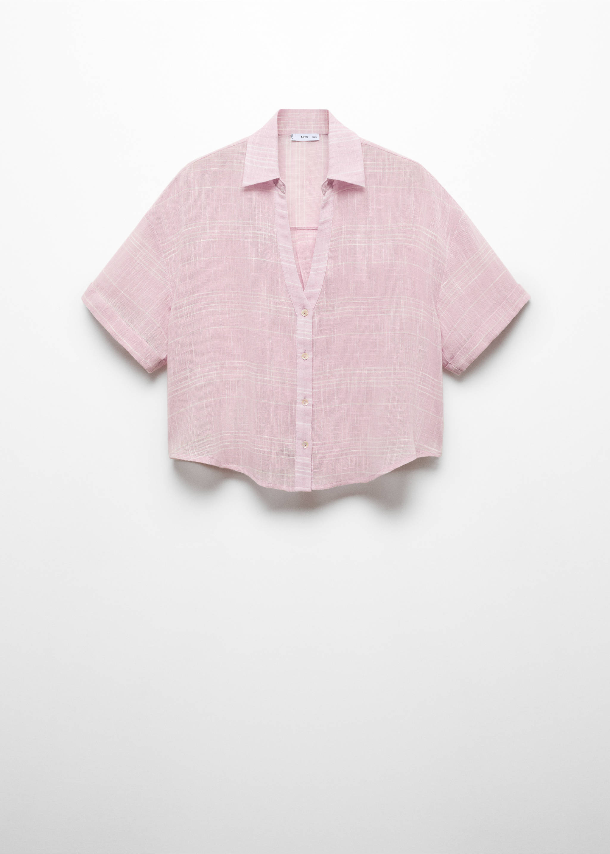 Semi-transparent striped shirt - Article without model, Pastel Pink. Ref: 67058639-00.