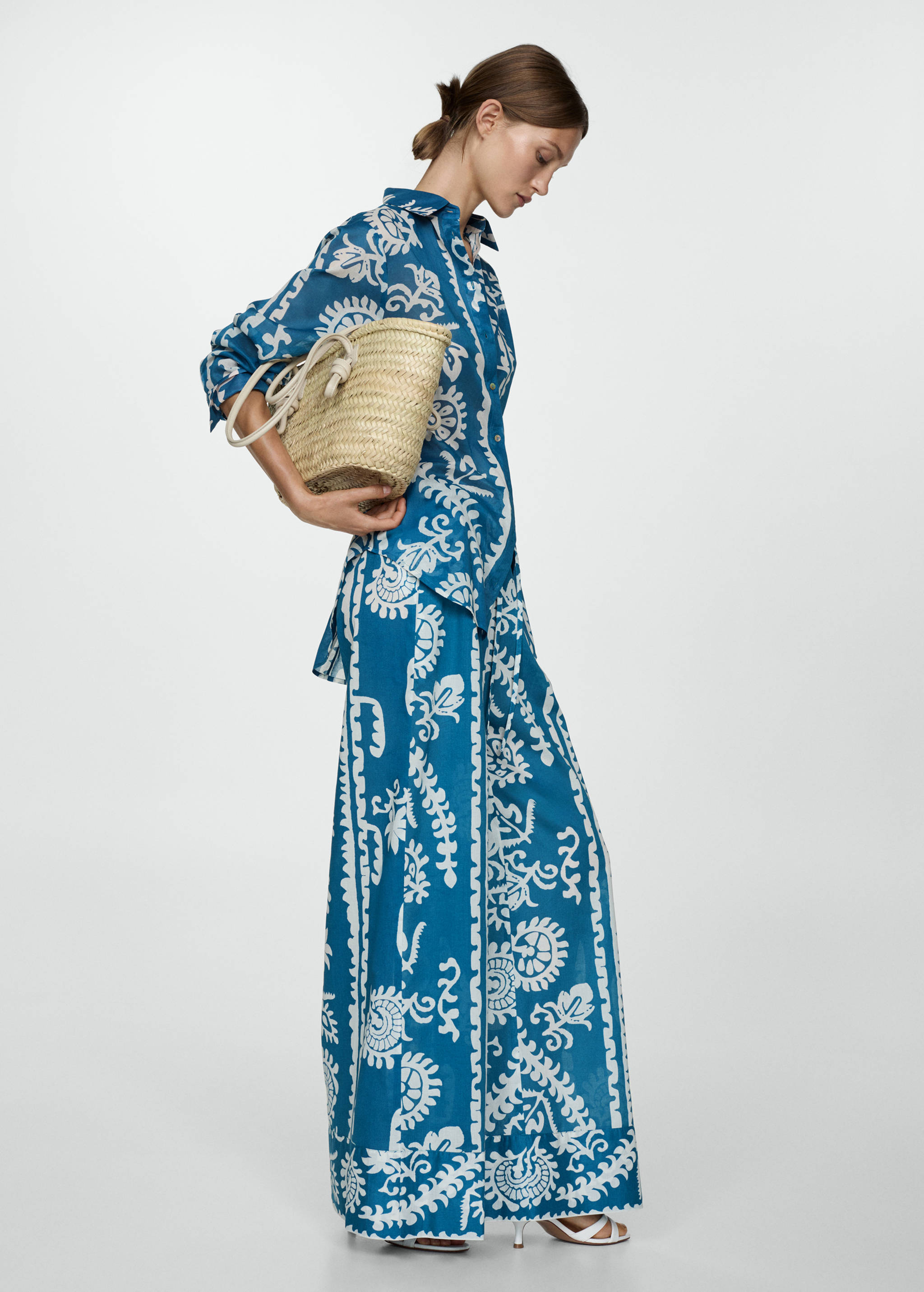 Wide leg printed trousers - General plane