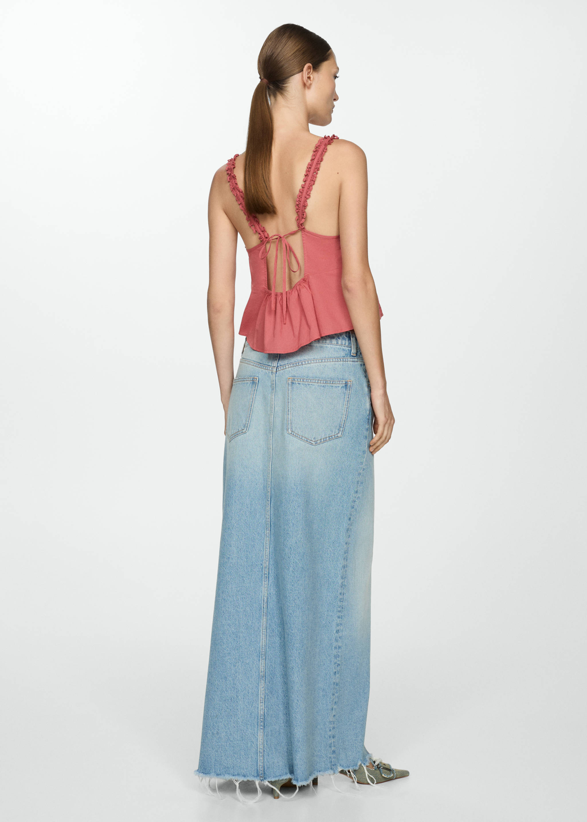 Embroidered strap top - Reverse of the article