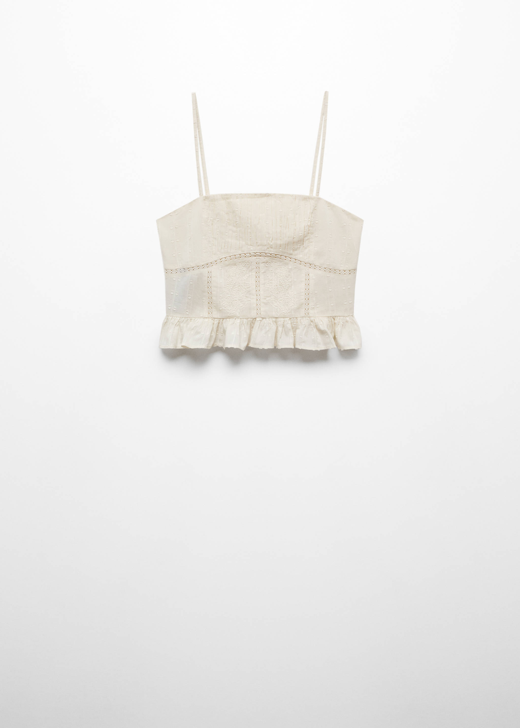 Ruffled top with embroidered details - Article without model