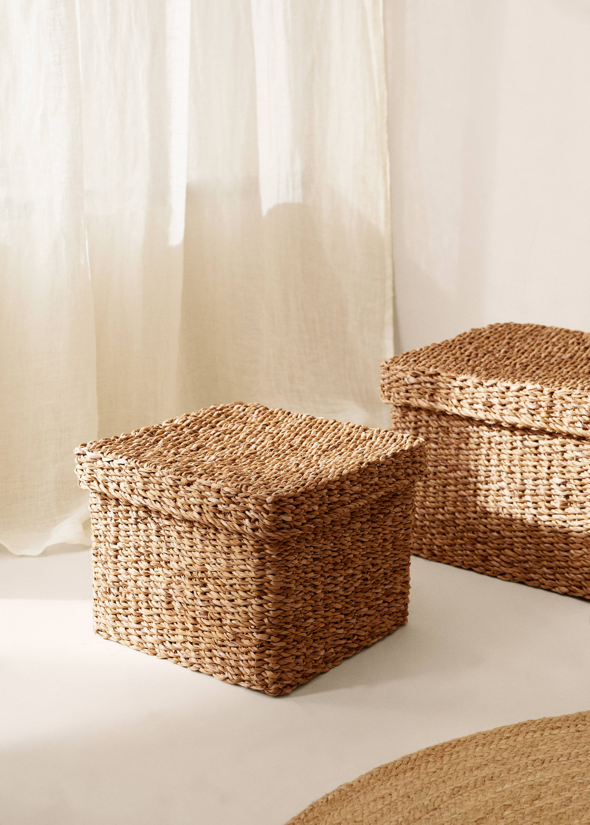 Square basket with lid 28x22cm - General plane
