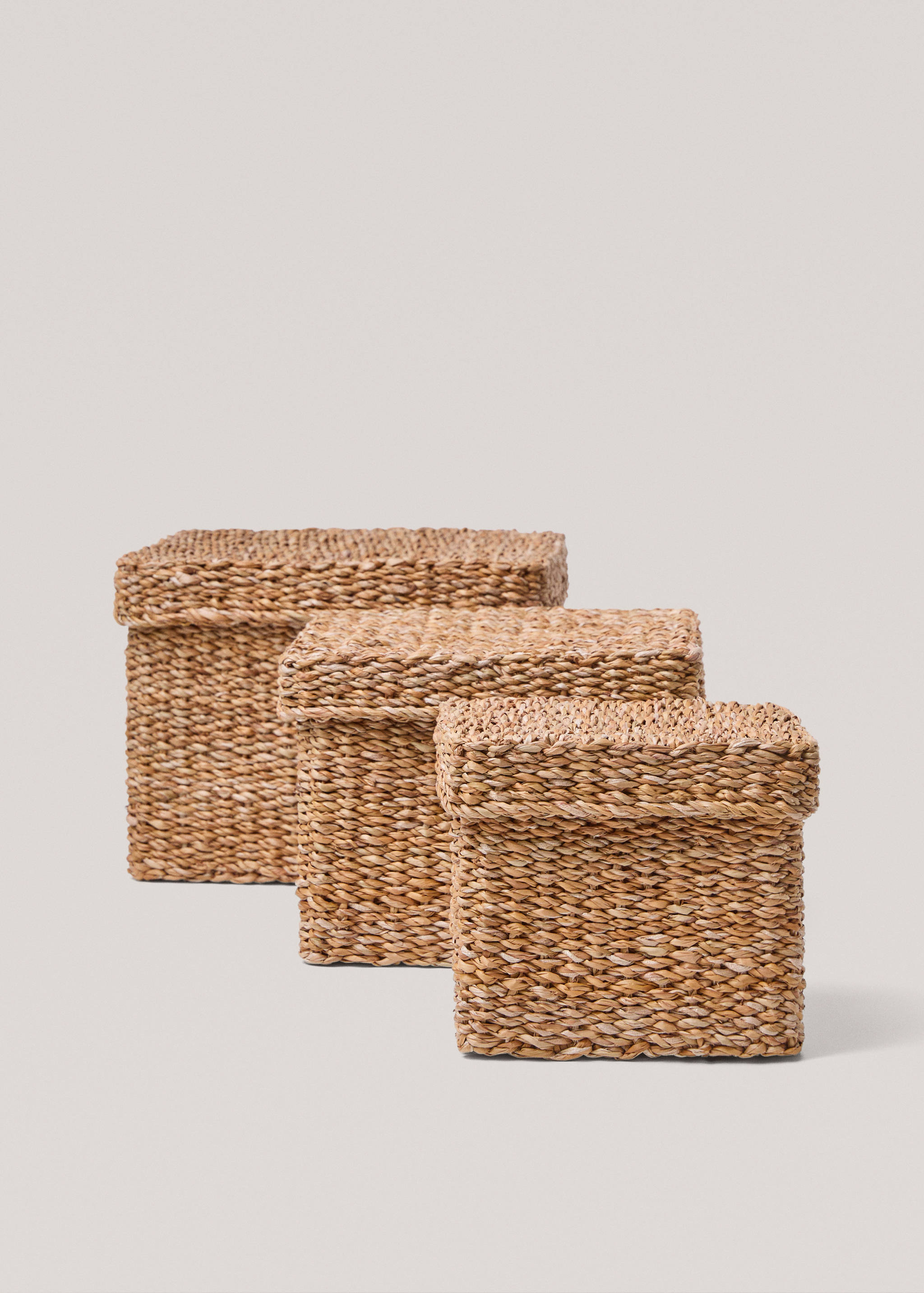 Square basket with lid 28x22cm - Details of the article 4