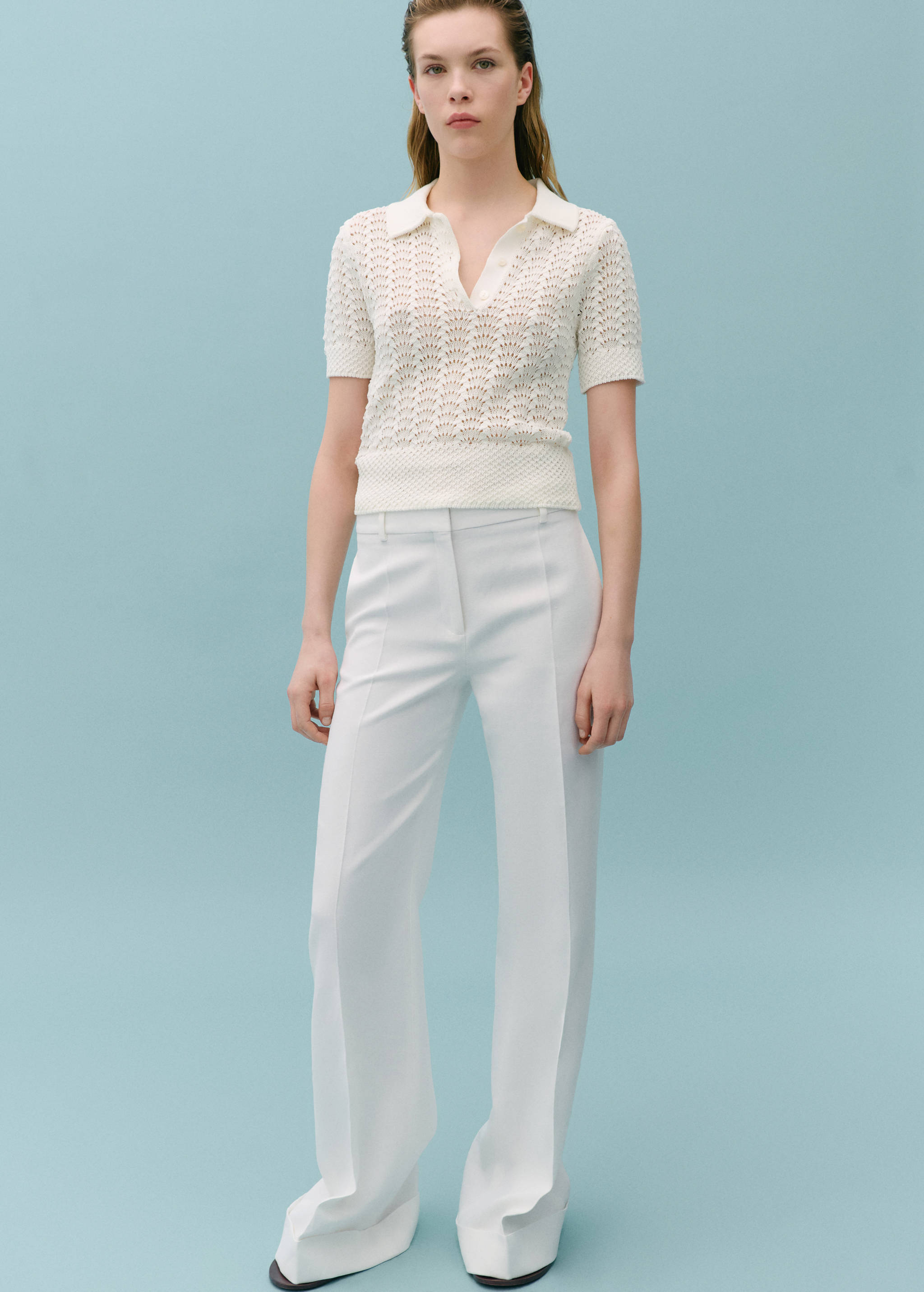 Polo-neck crochet sweater - General plane