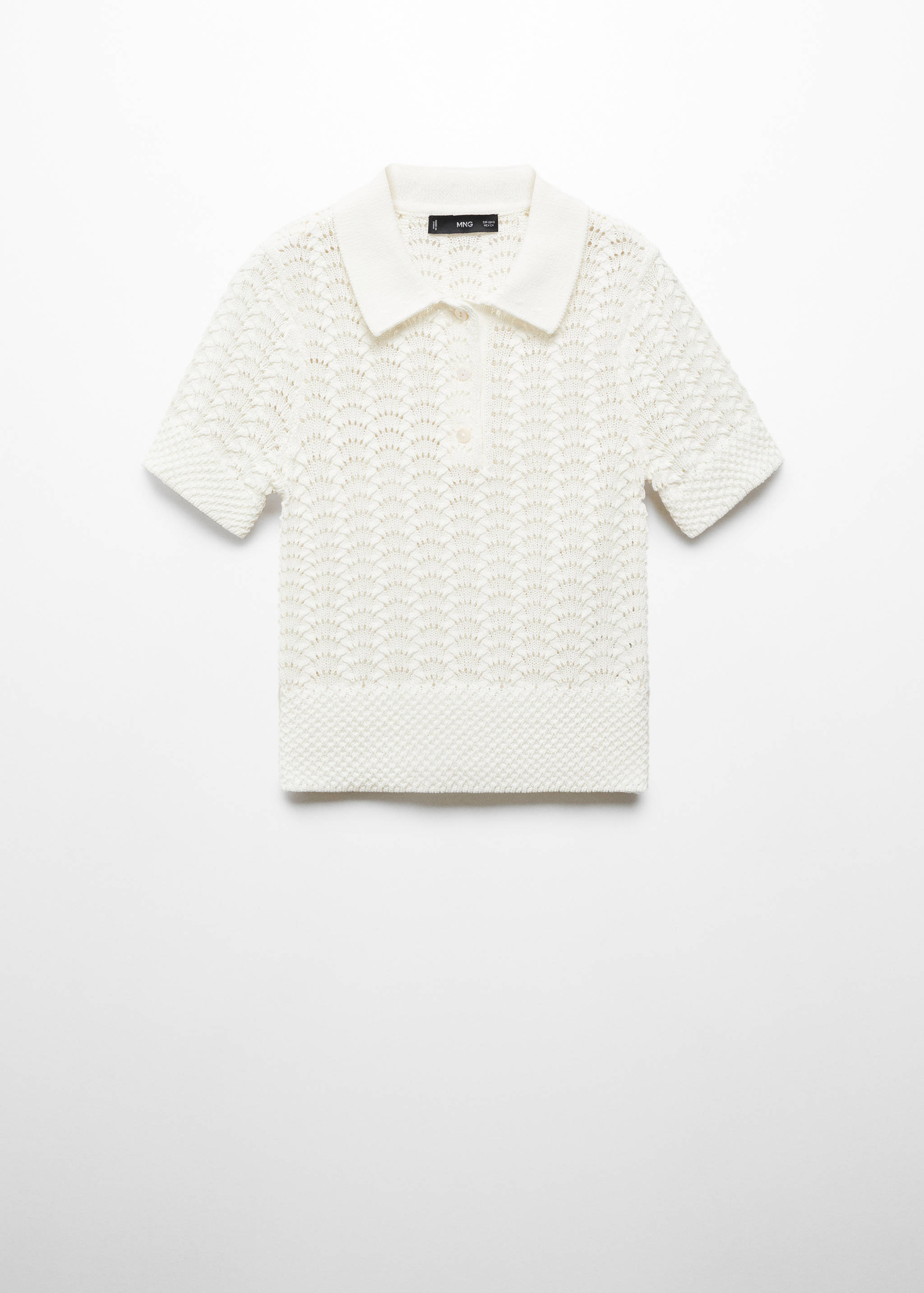 Polo-neck crochet sweater - Article without model