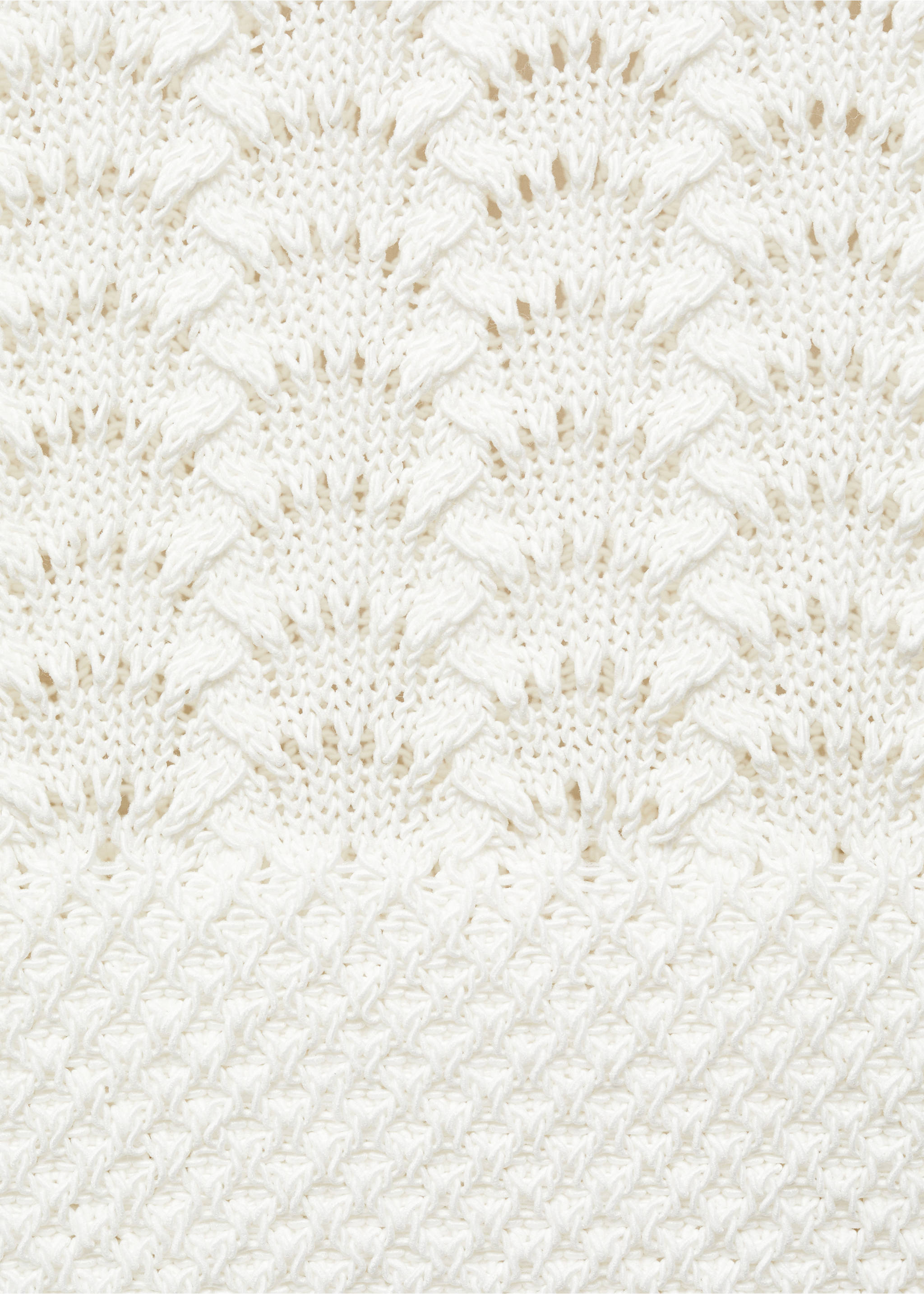 Pull-over crochet col polo - Détail de l'article 0, Blanc cassé. Ref: 67058651-00.