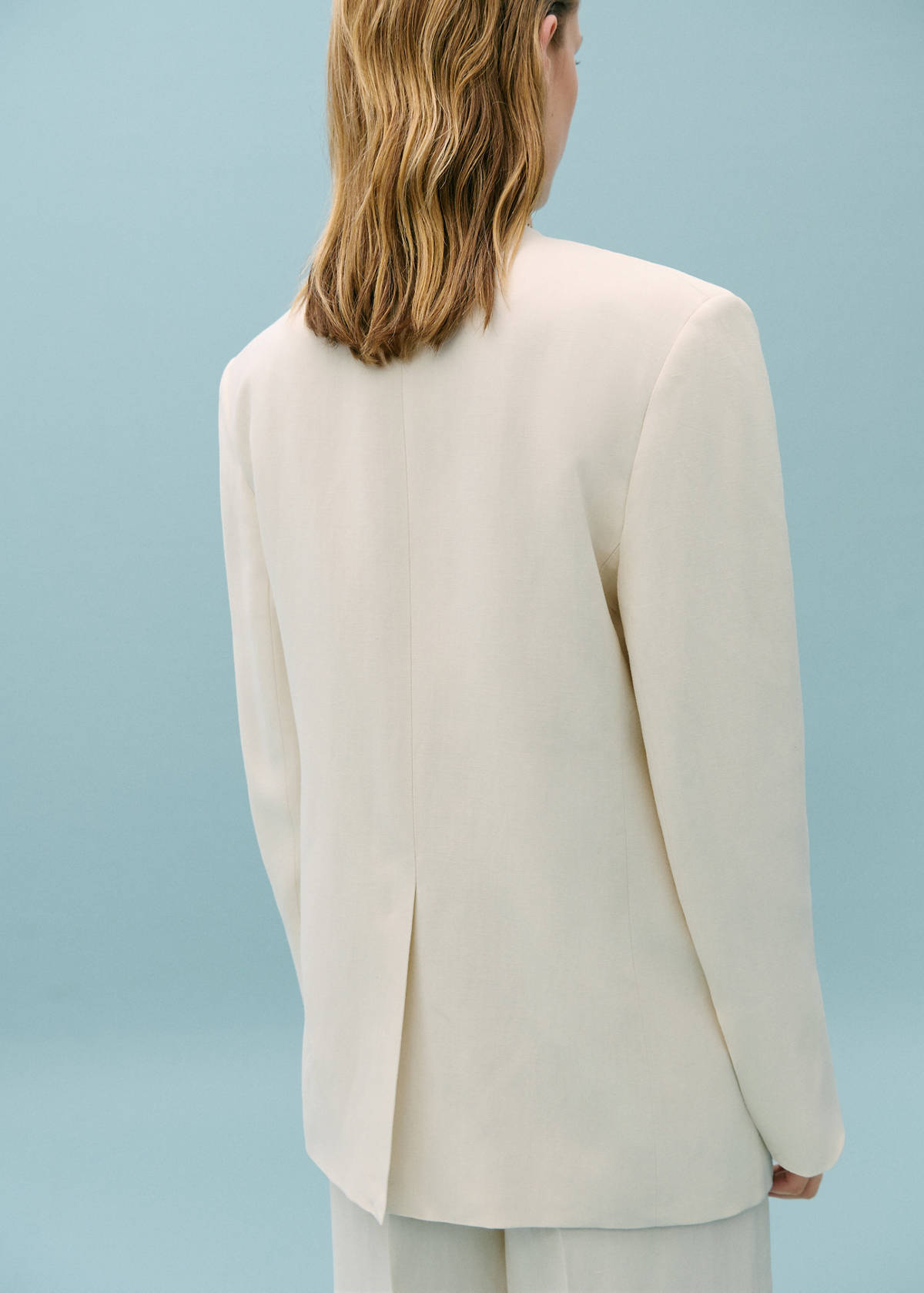 Suit blazer without lapels — Ecru