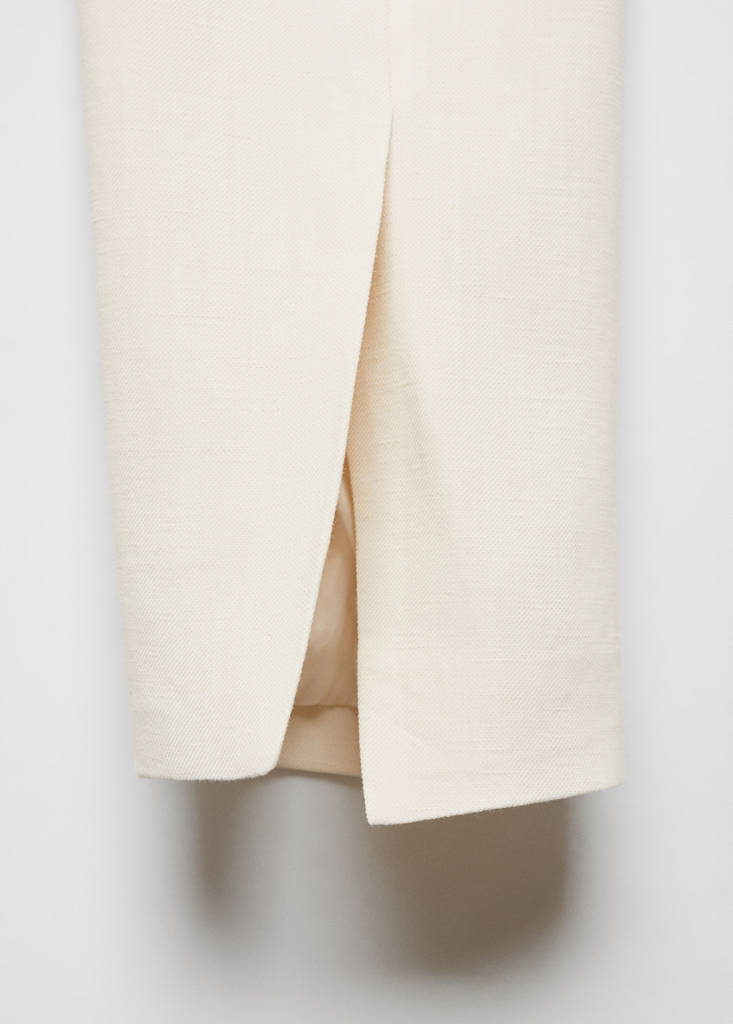 Suit blazer without lapels — Ecru