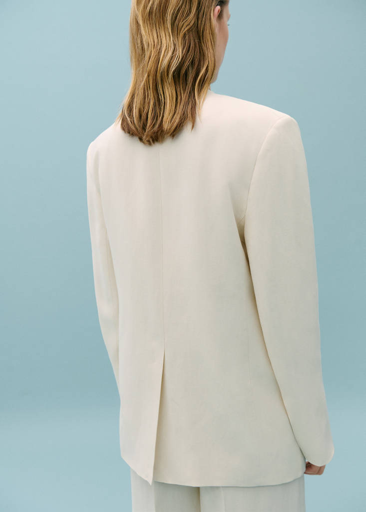 Suit blazer without lapels — Ecru
