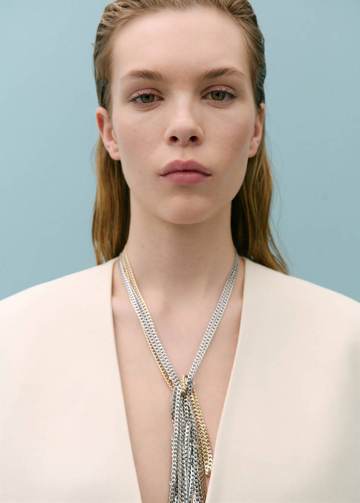 Suit blazer without lapels — Ecru