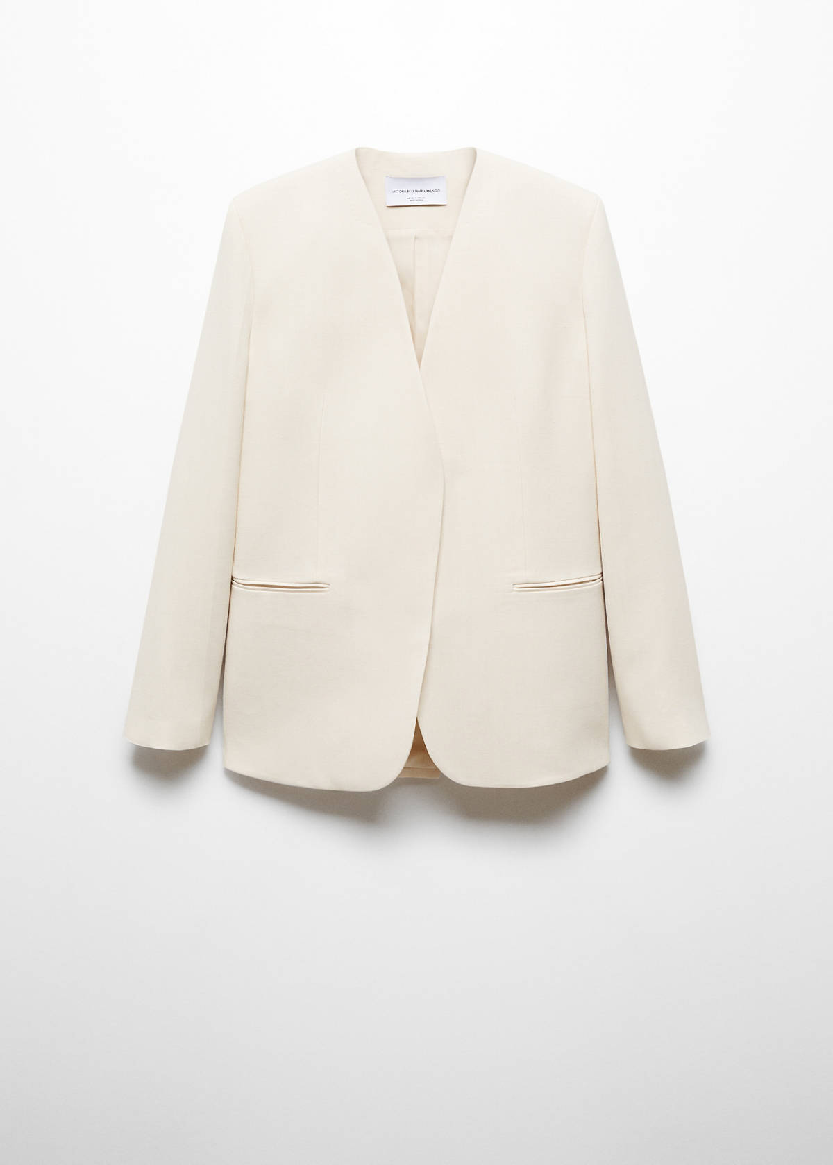 Suit blazer without lapels — Ecru