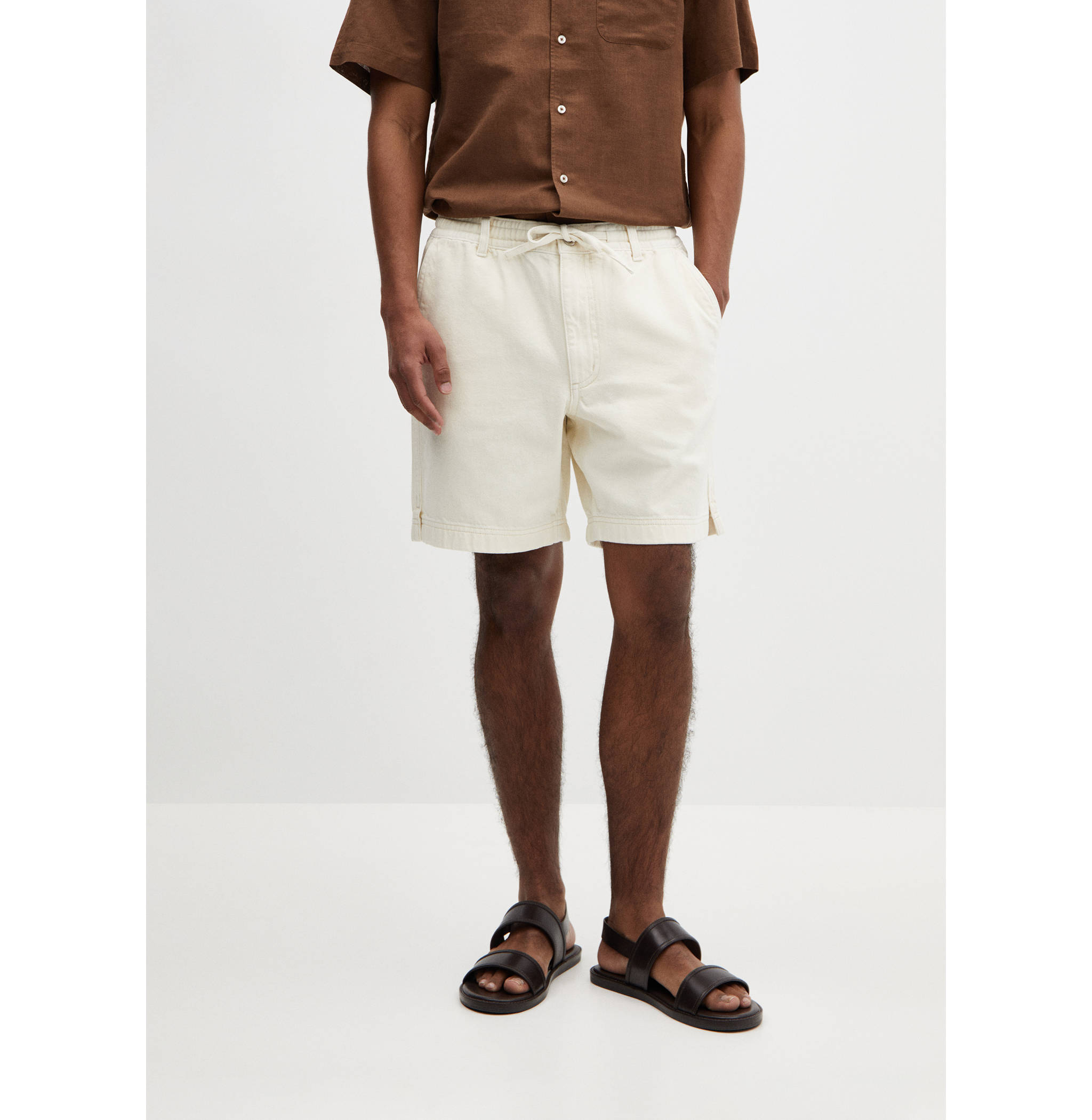 Bermuda 100 % coton cordon - Plan moyen