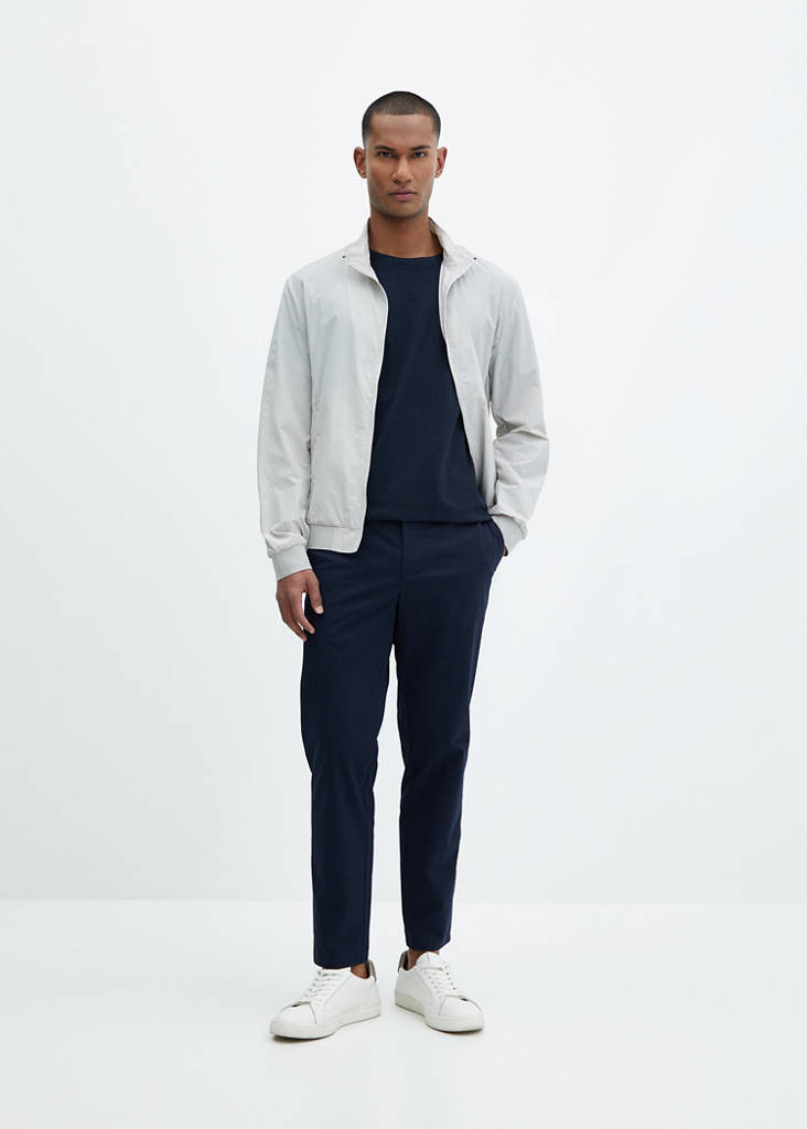 Water-repellent jacket with zip — Ice Grey