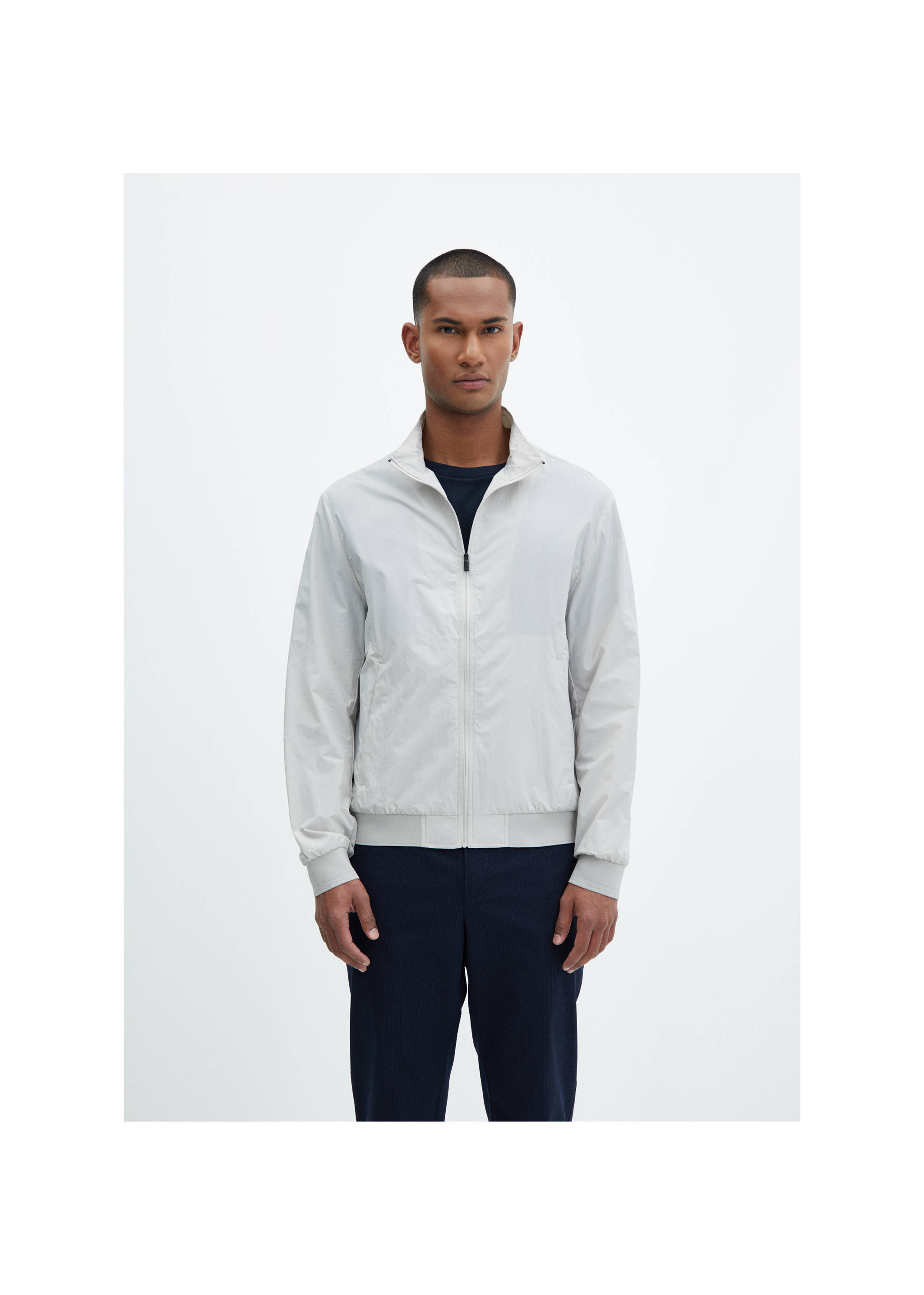 Giacca zip water repellent - Piano medio, Grigio ghiaccio. Ref: 67059223-00.