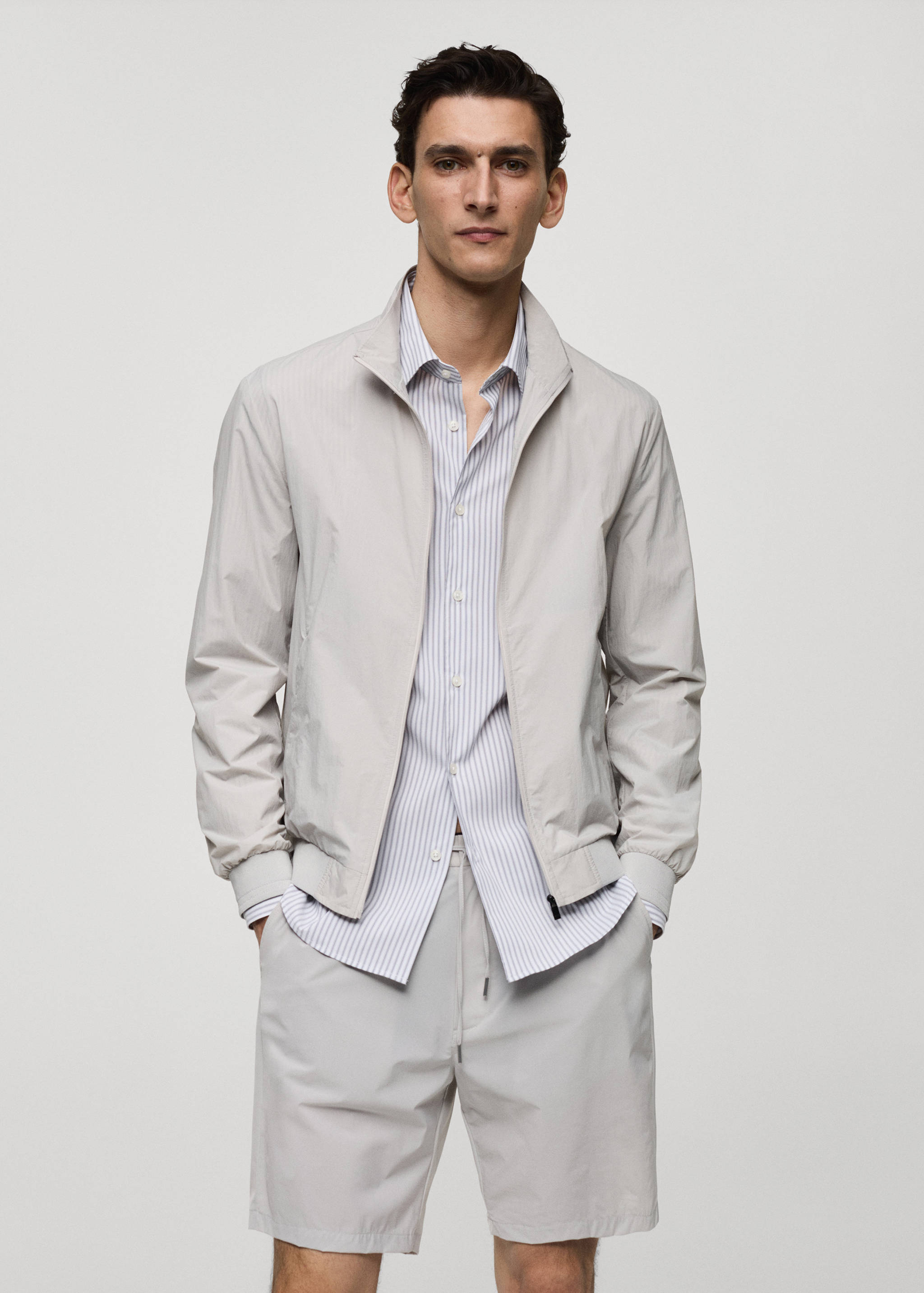 Water-repellent jacket with zip - Medium plane